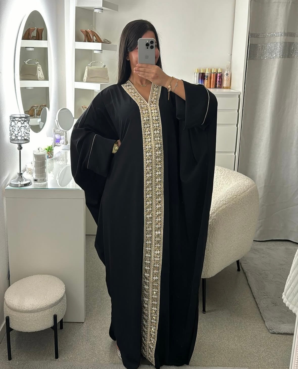 Abaya Sofia avec strass noir