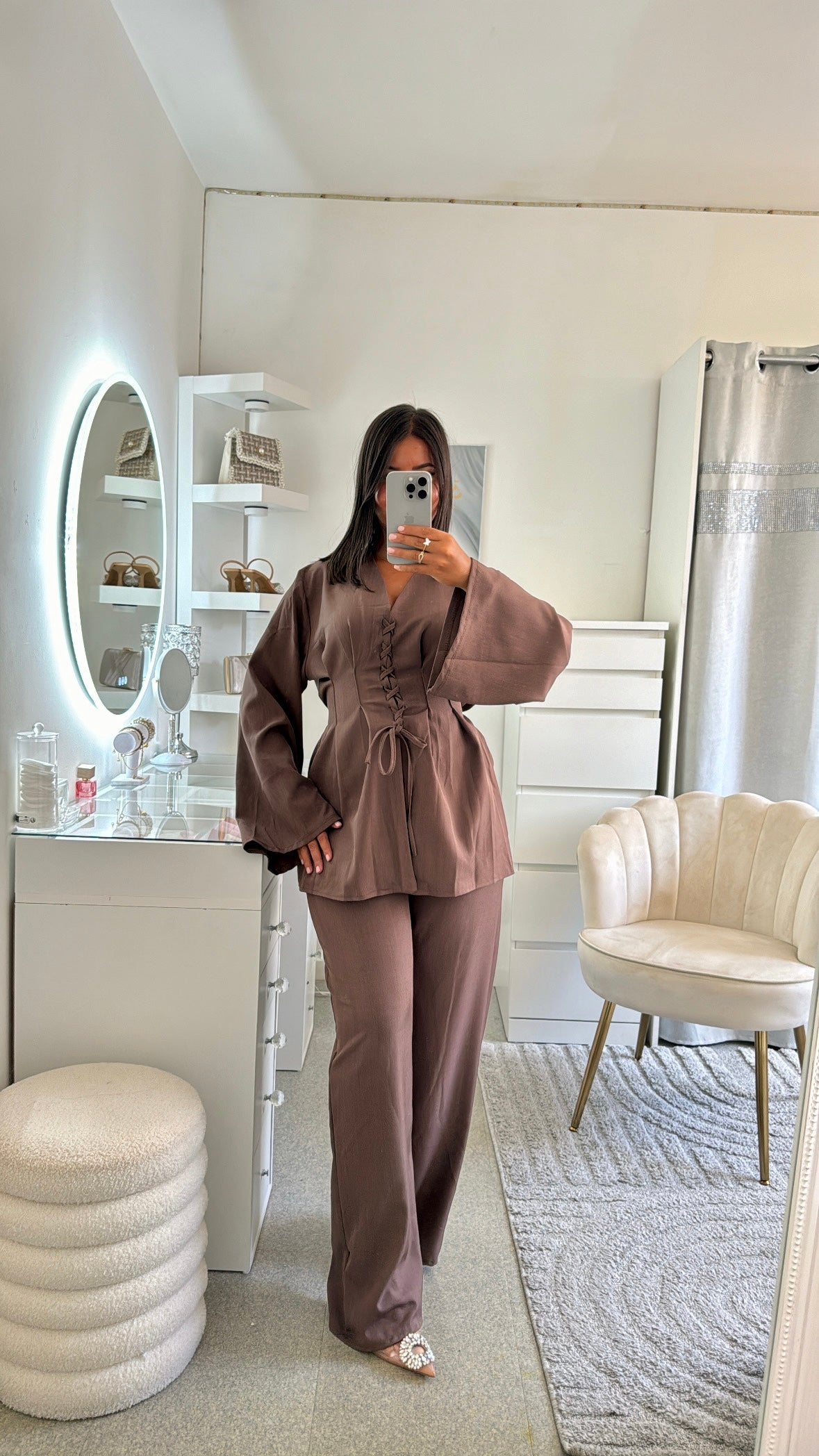 Ensemble Wafa en marron