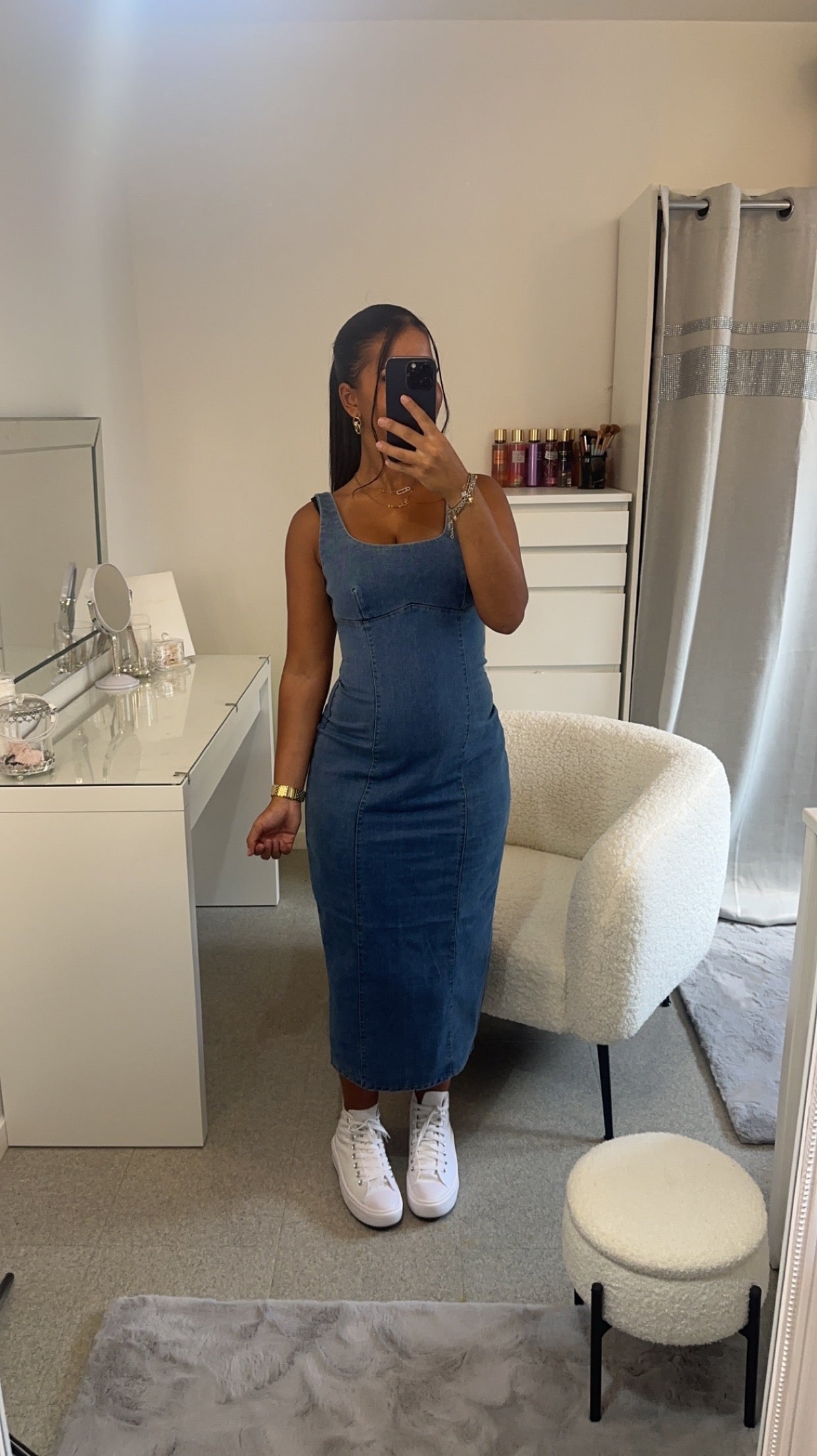 Robe en jean bleu