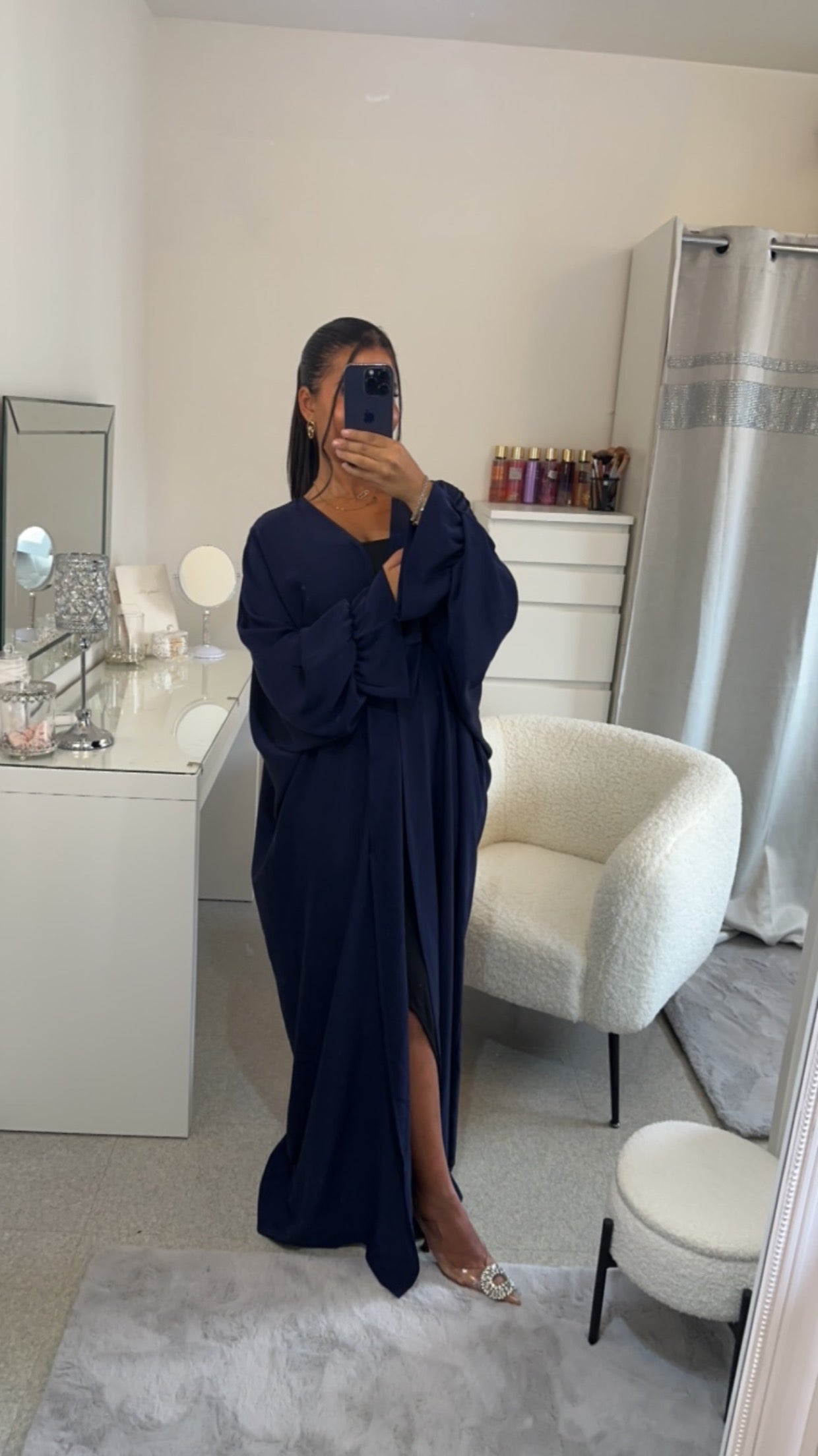 Kimono à manche bouffante bleu