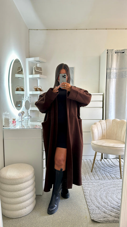 Manteau long Samia marron