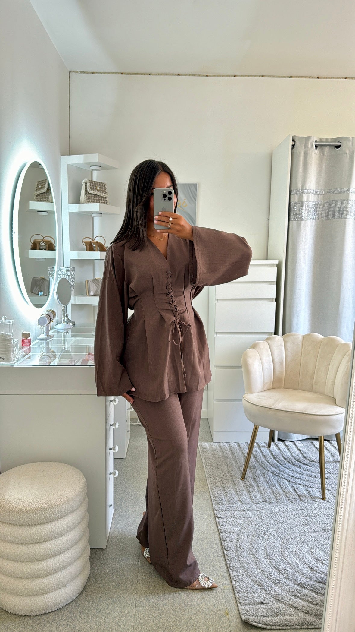 Ensemble Wafa en marron