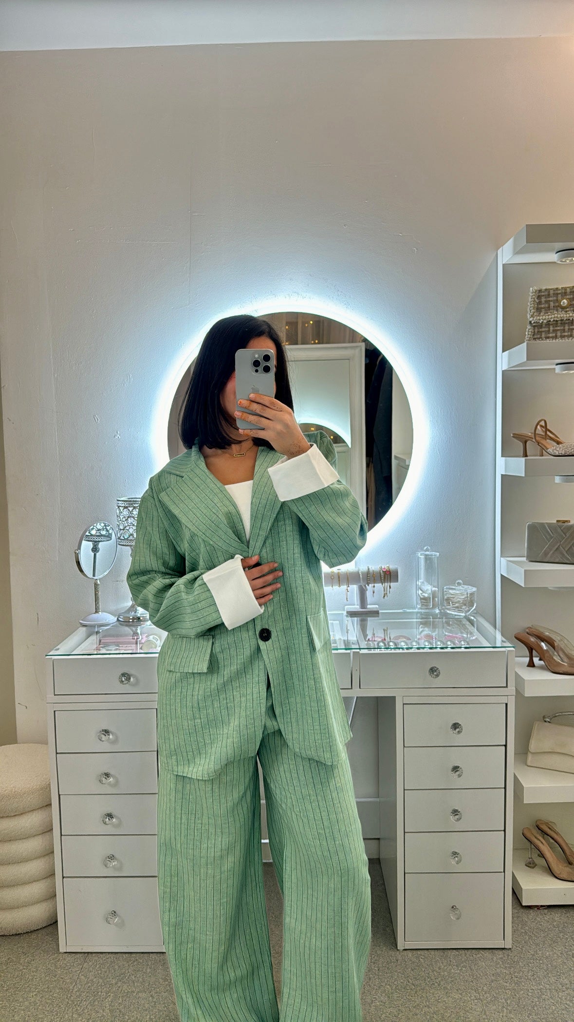 Ensemble blazer Imen vert