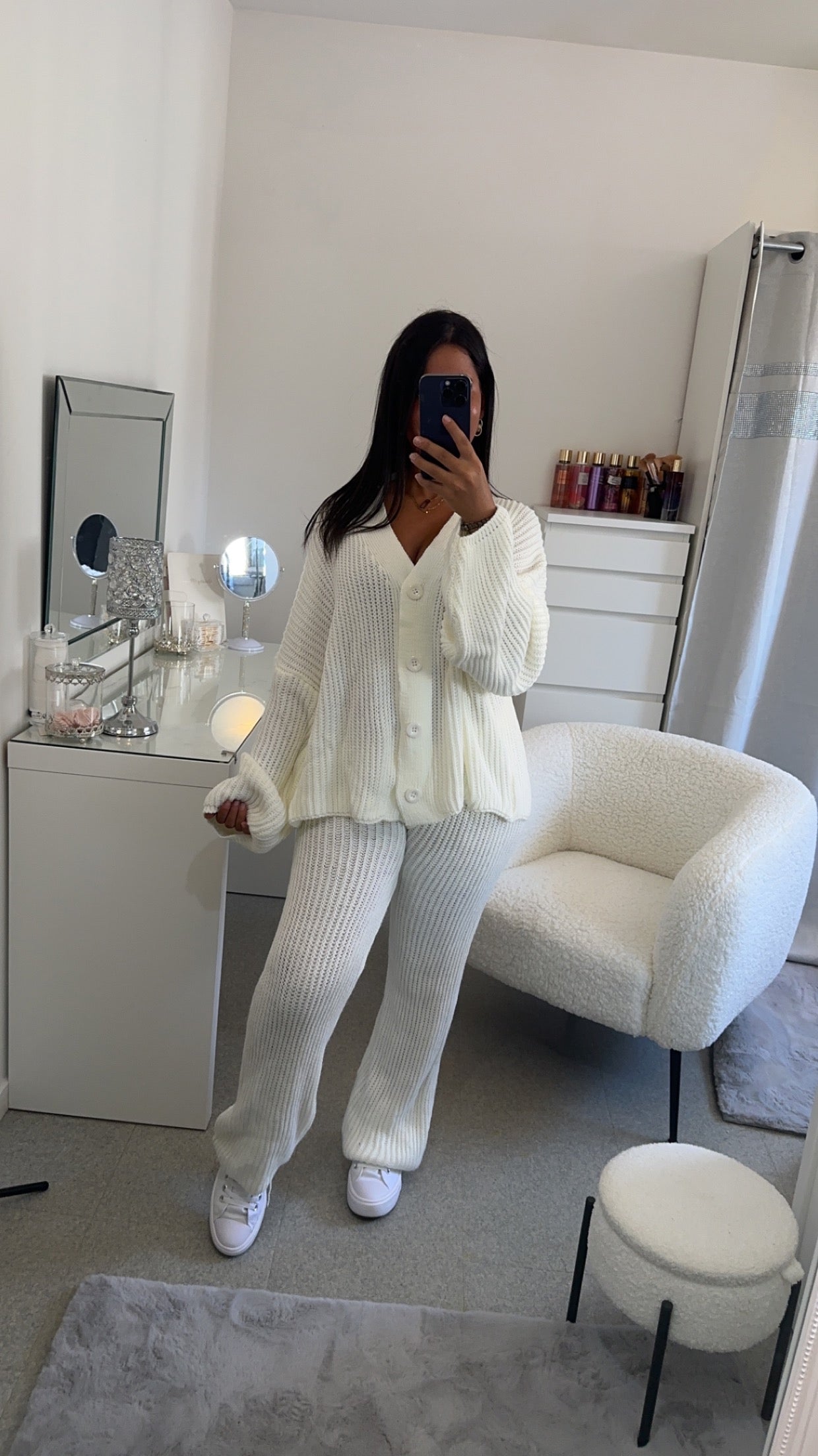 Ensemble en maille blanc