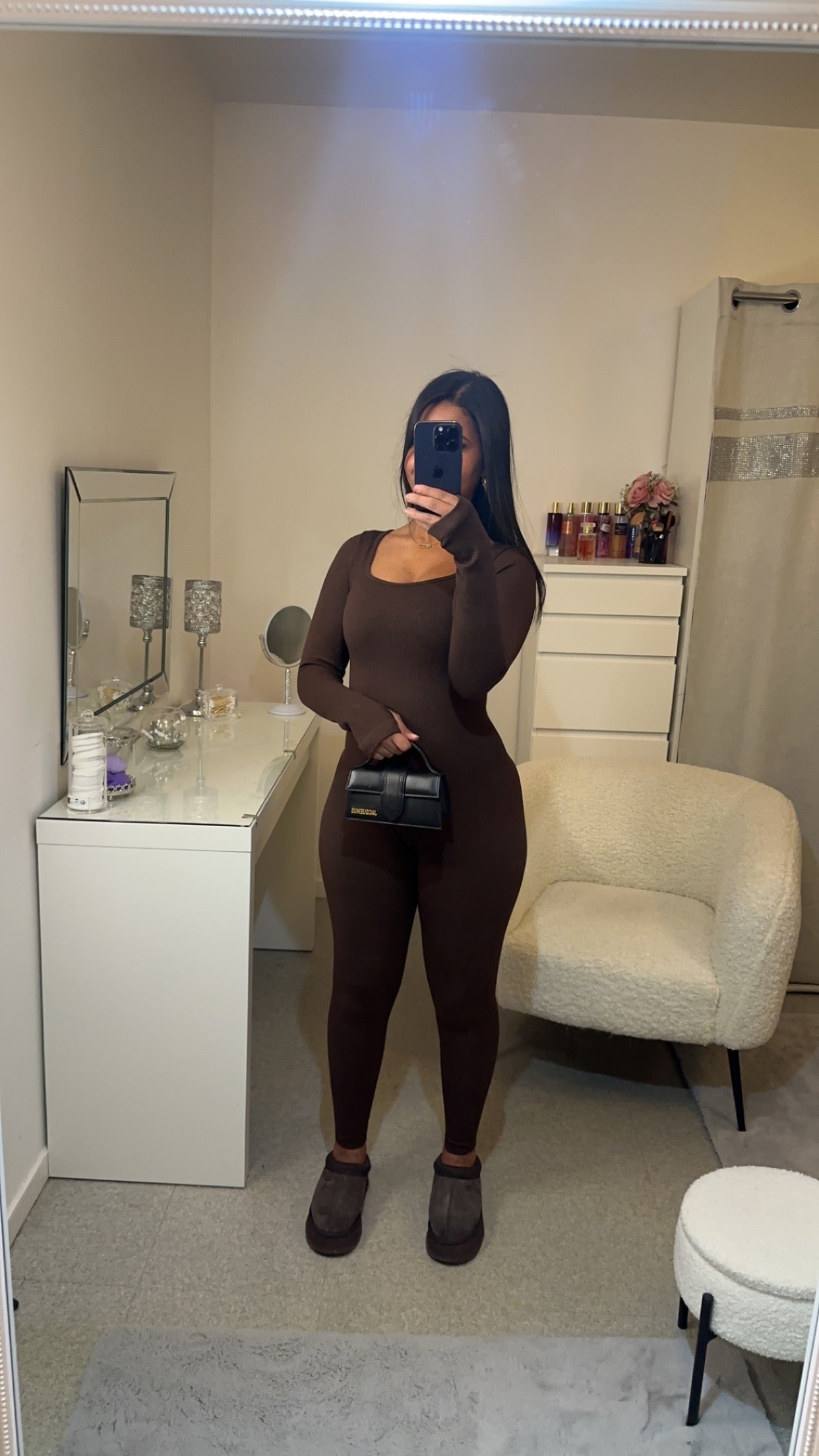 Combinaison manche gaine marron