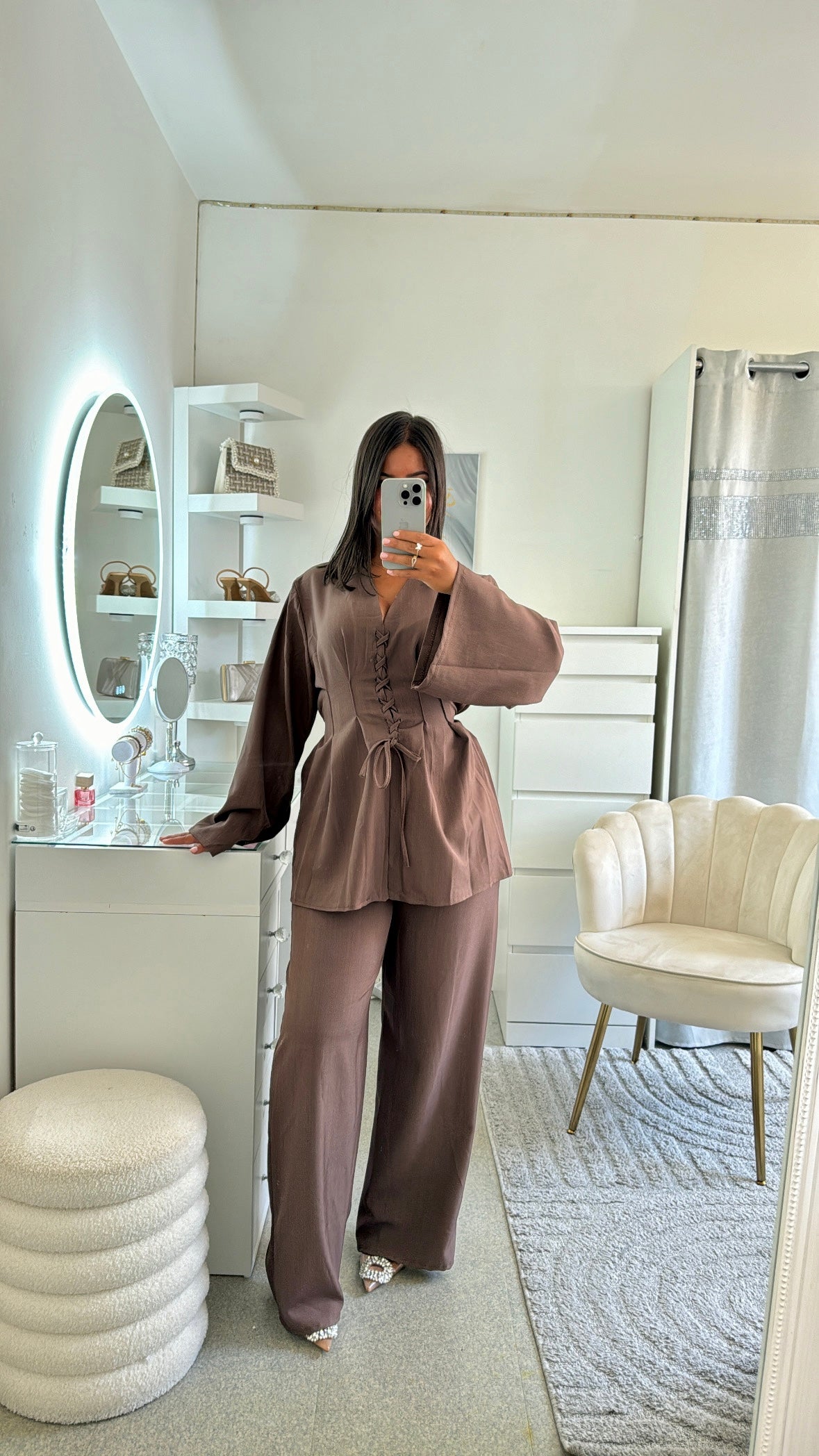 Ensemble Wafa en marron