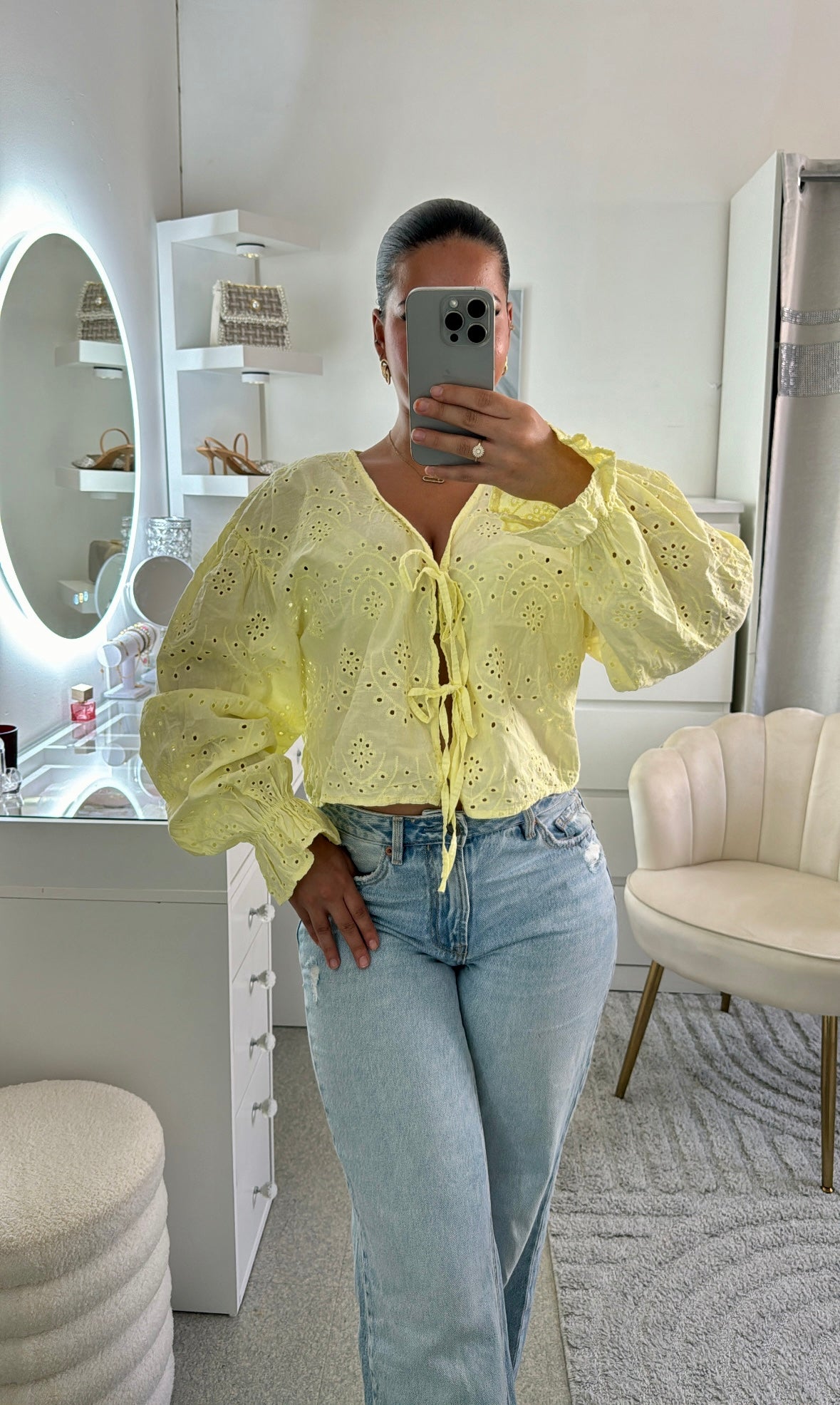 Top chemise noor jaune