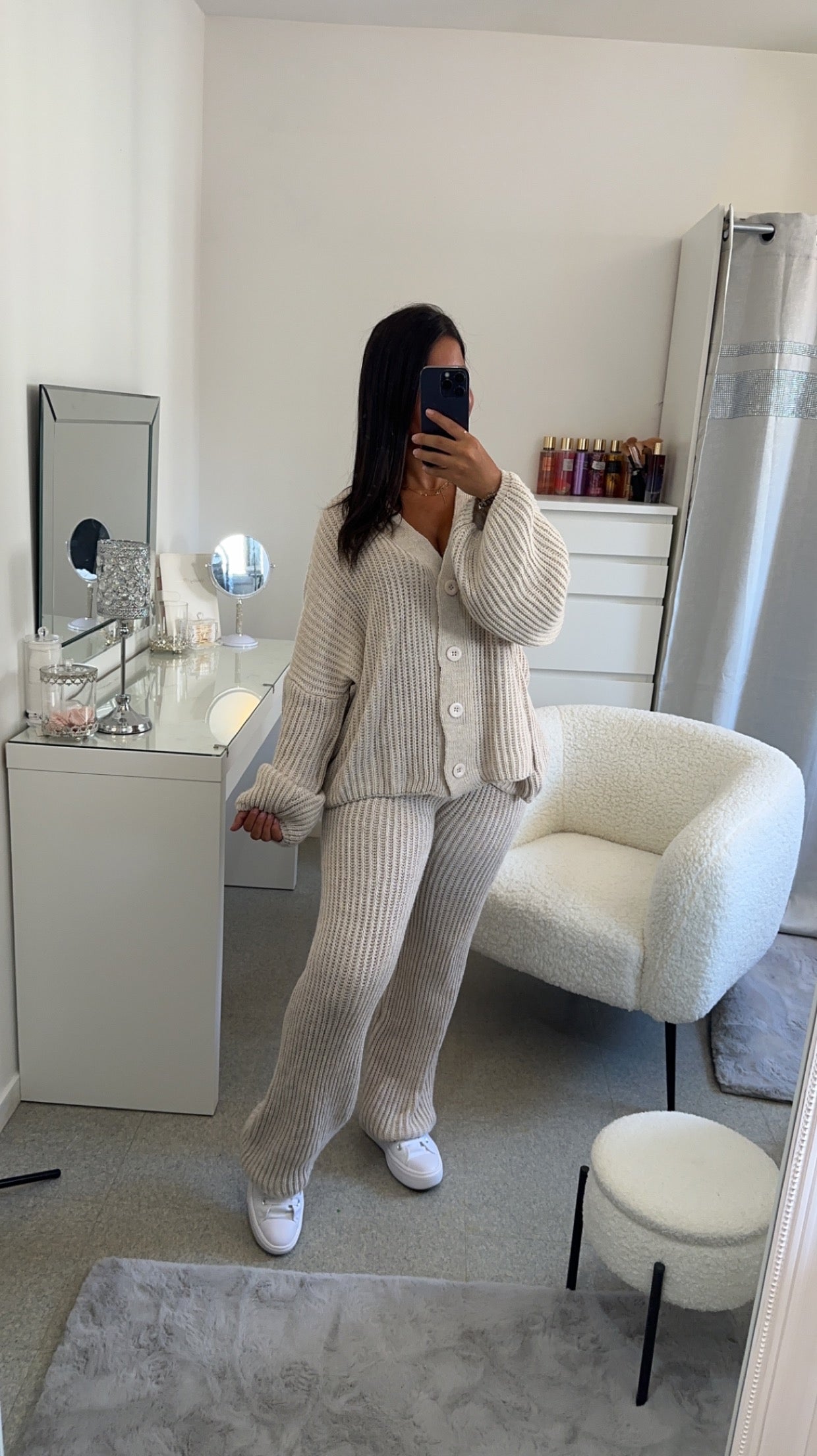 Ensemble en maille beige