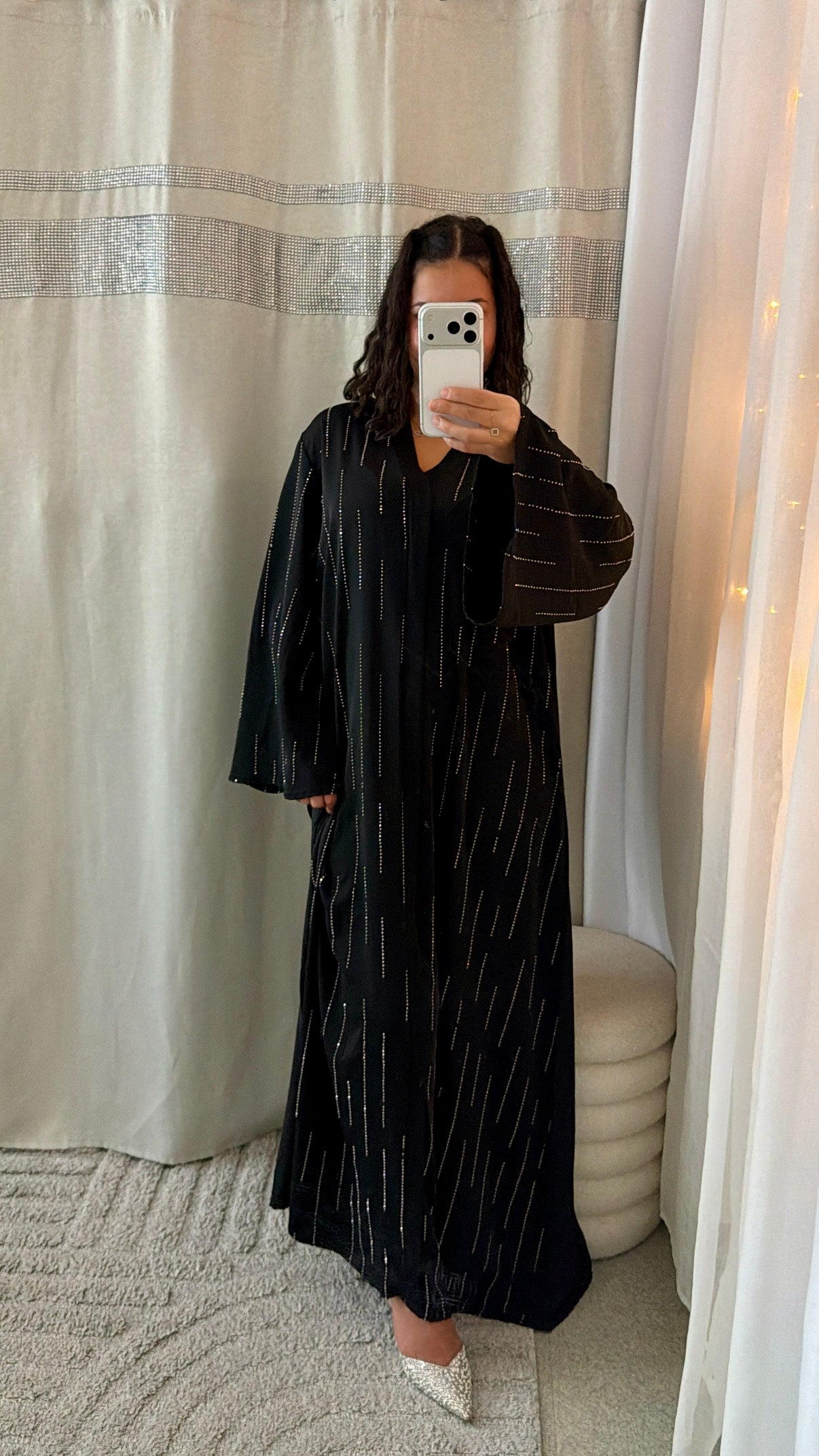 Abaya Inaya à strass noir