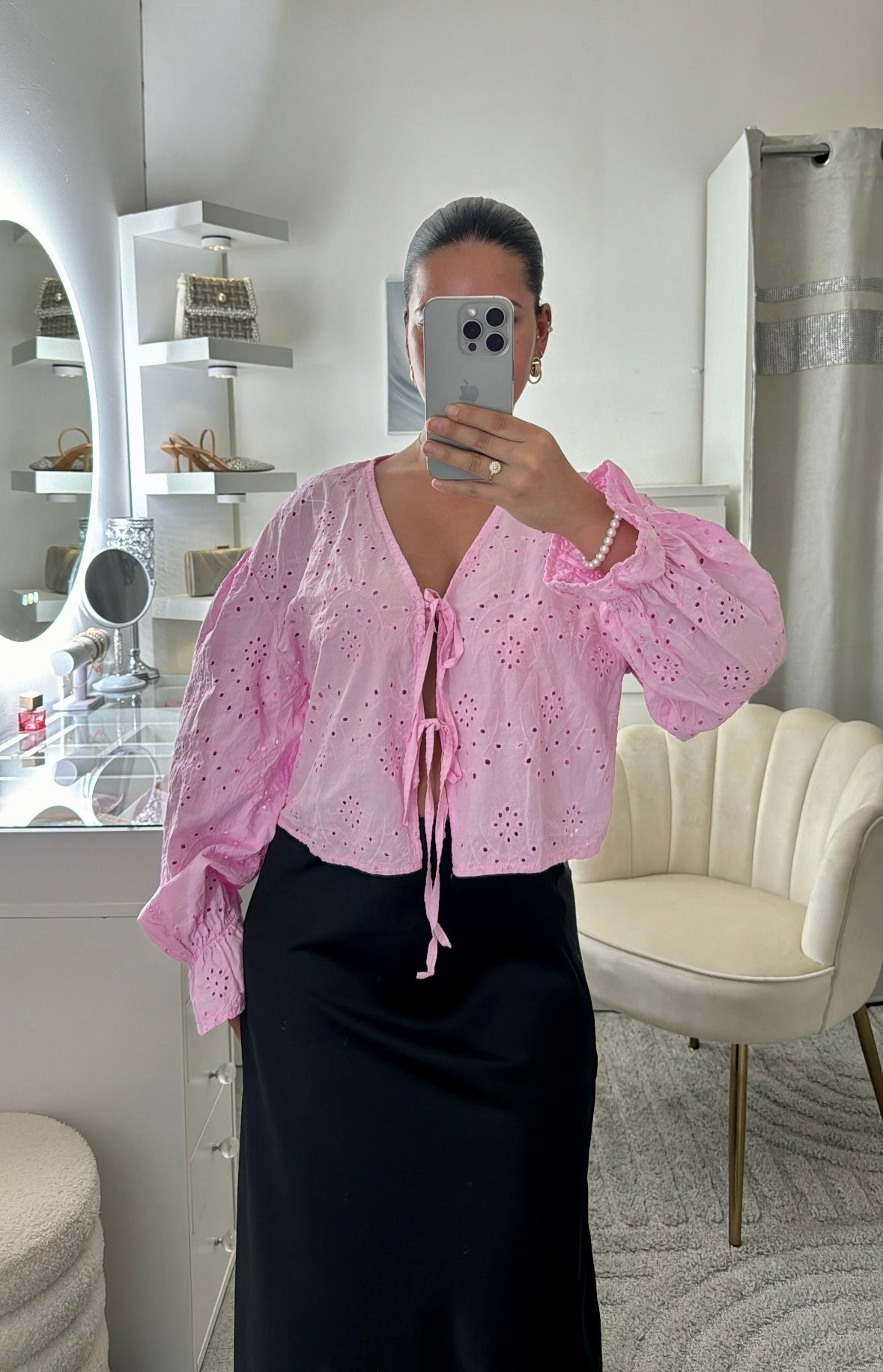 Top chemise Noor rose