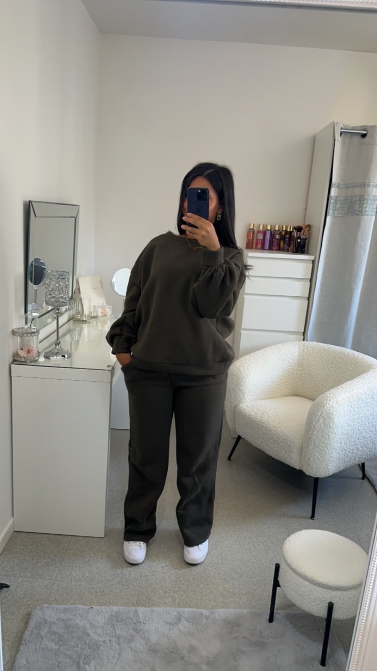 Ensemble jogging oversize kaki