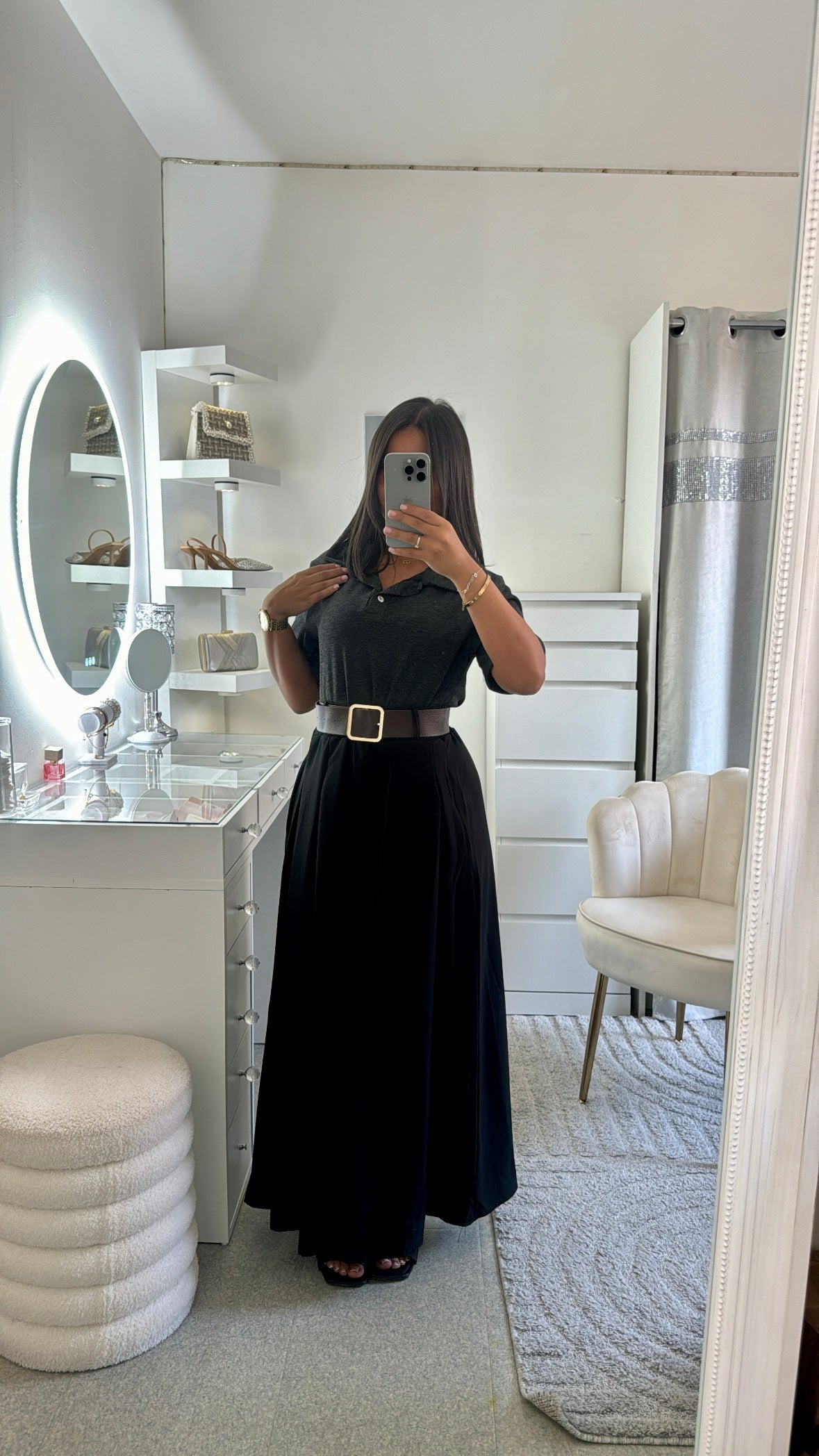 Robe Farida noir/gris