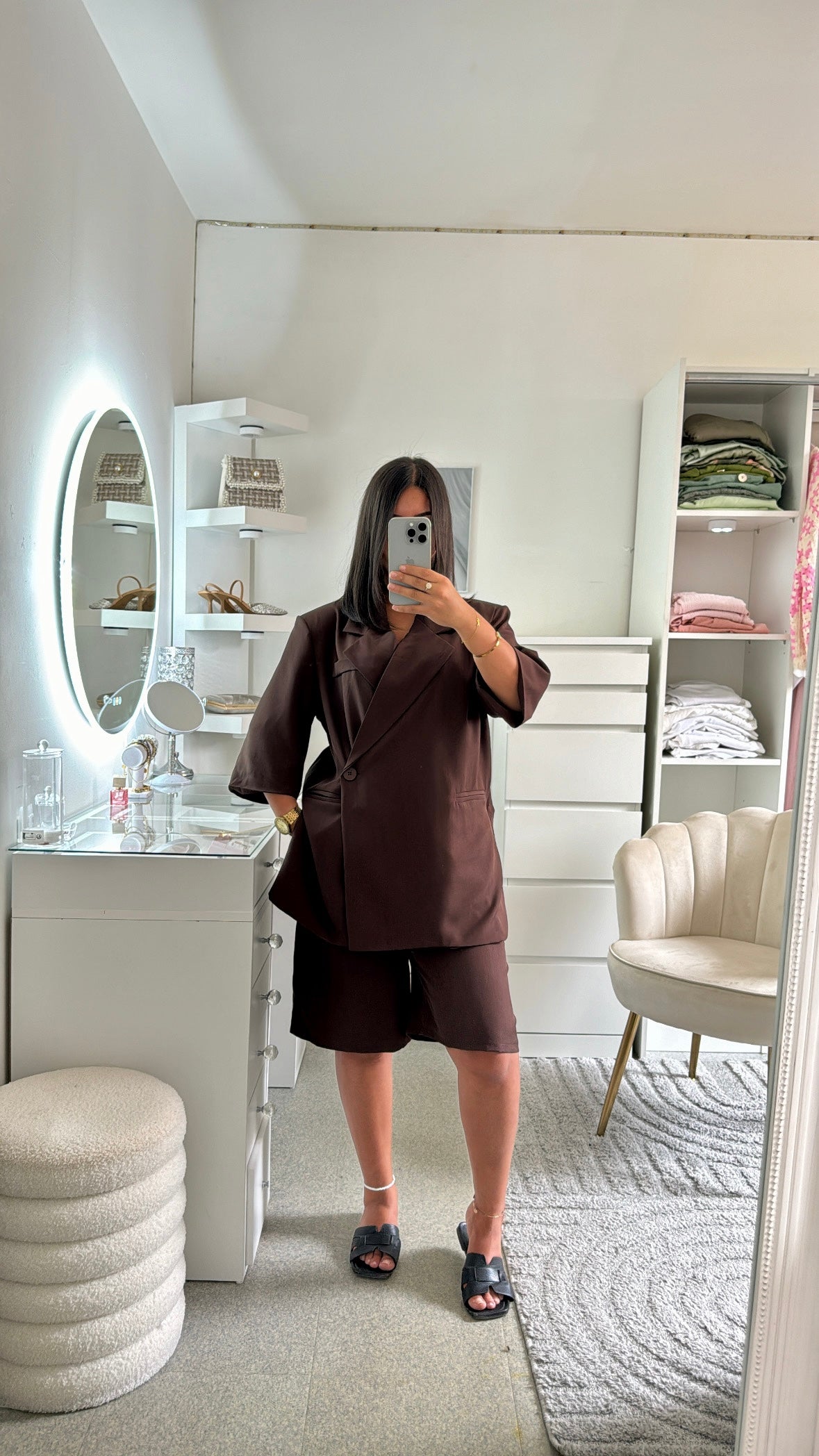 Ensemble short Nawal marron