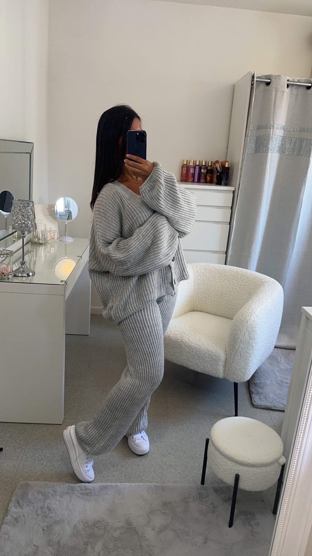 Ensemble en maille gris