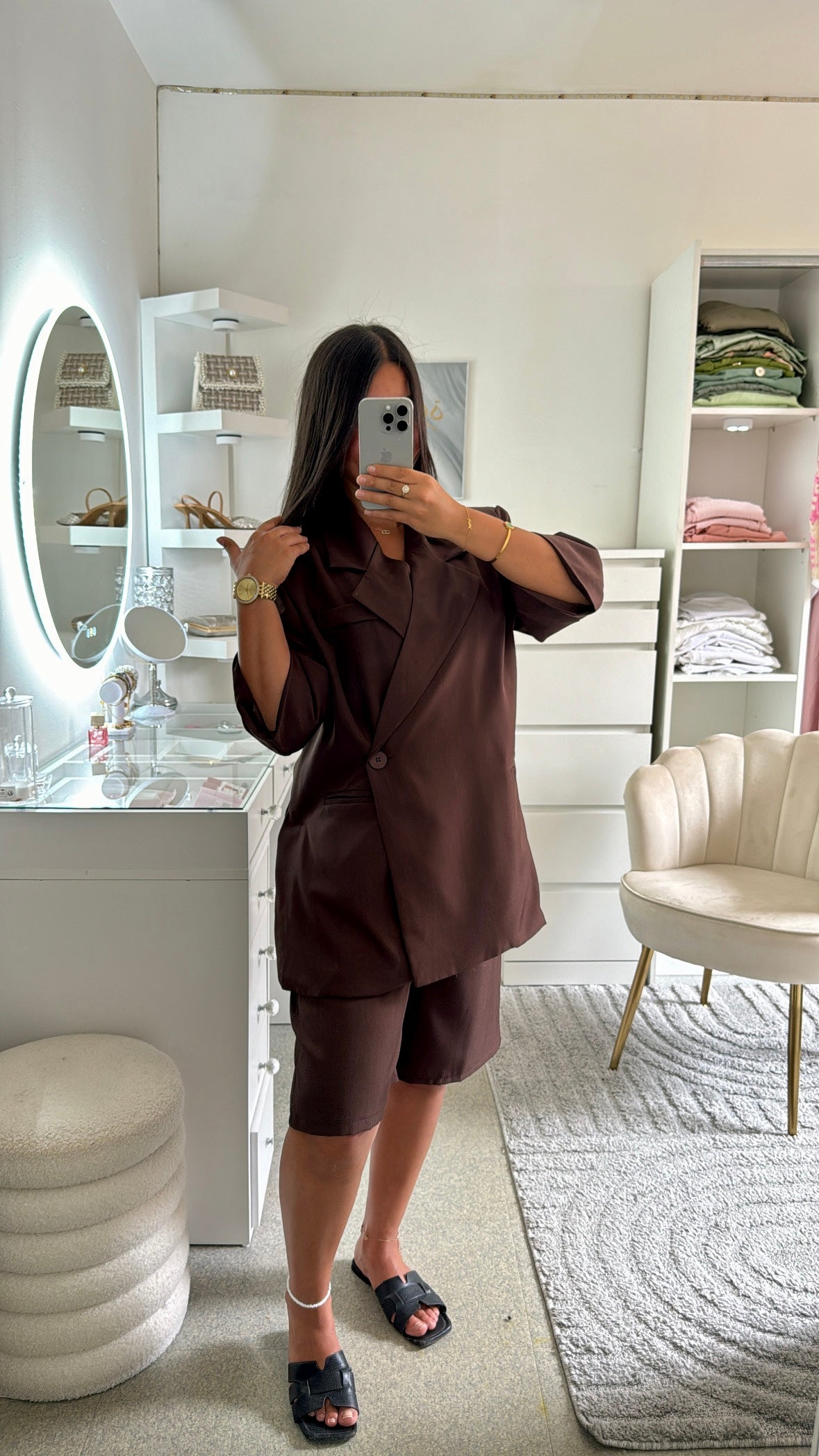 Ensemble short Nawal marron