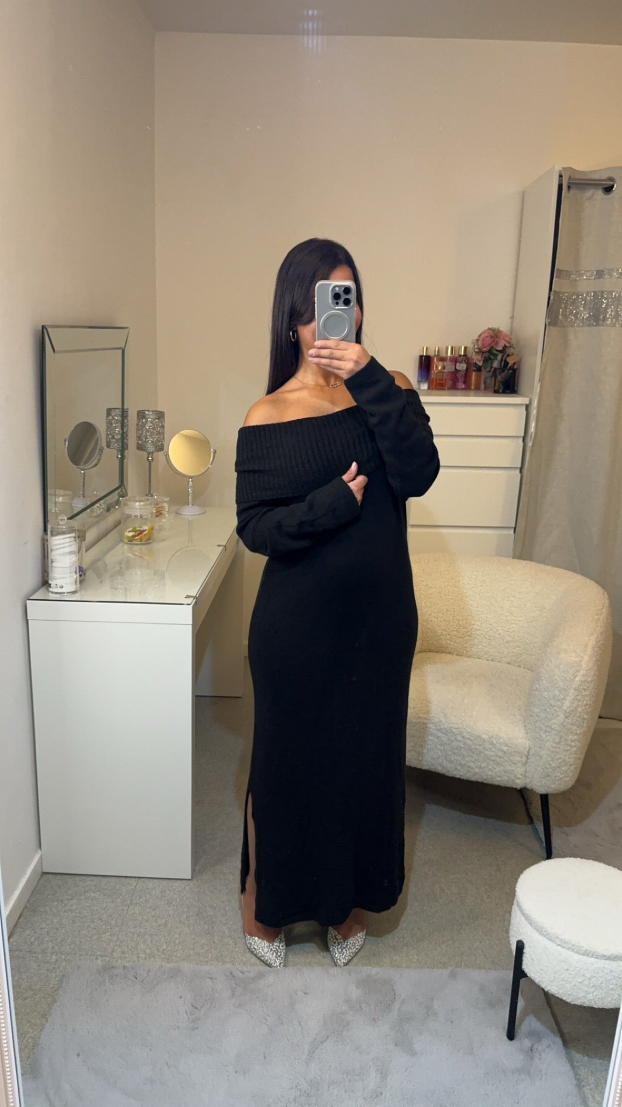 Robe col bateau noir