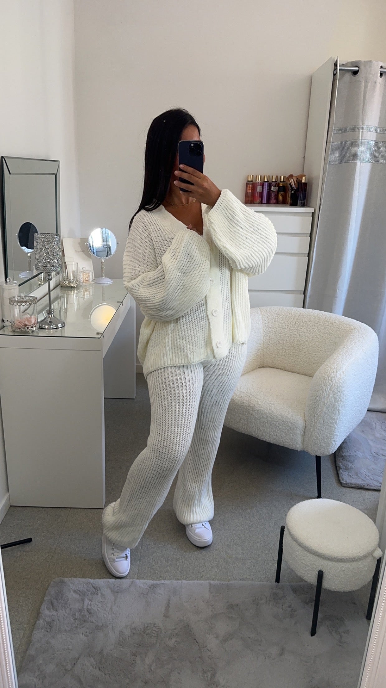 Ensemble en maille blanc