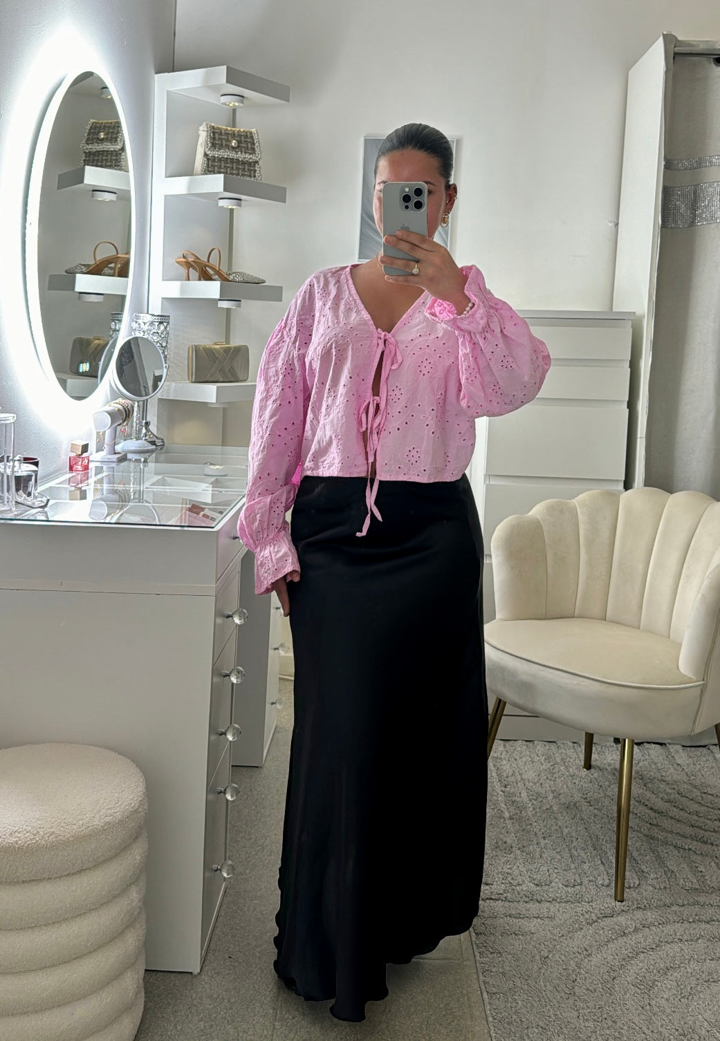Top chemise Noor rose