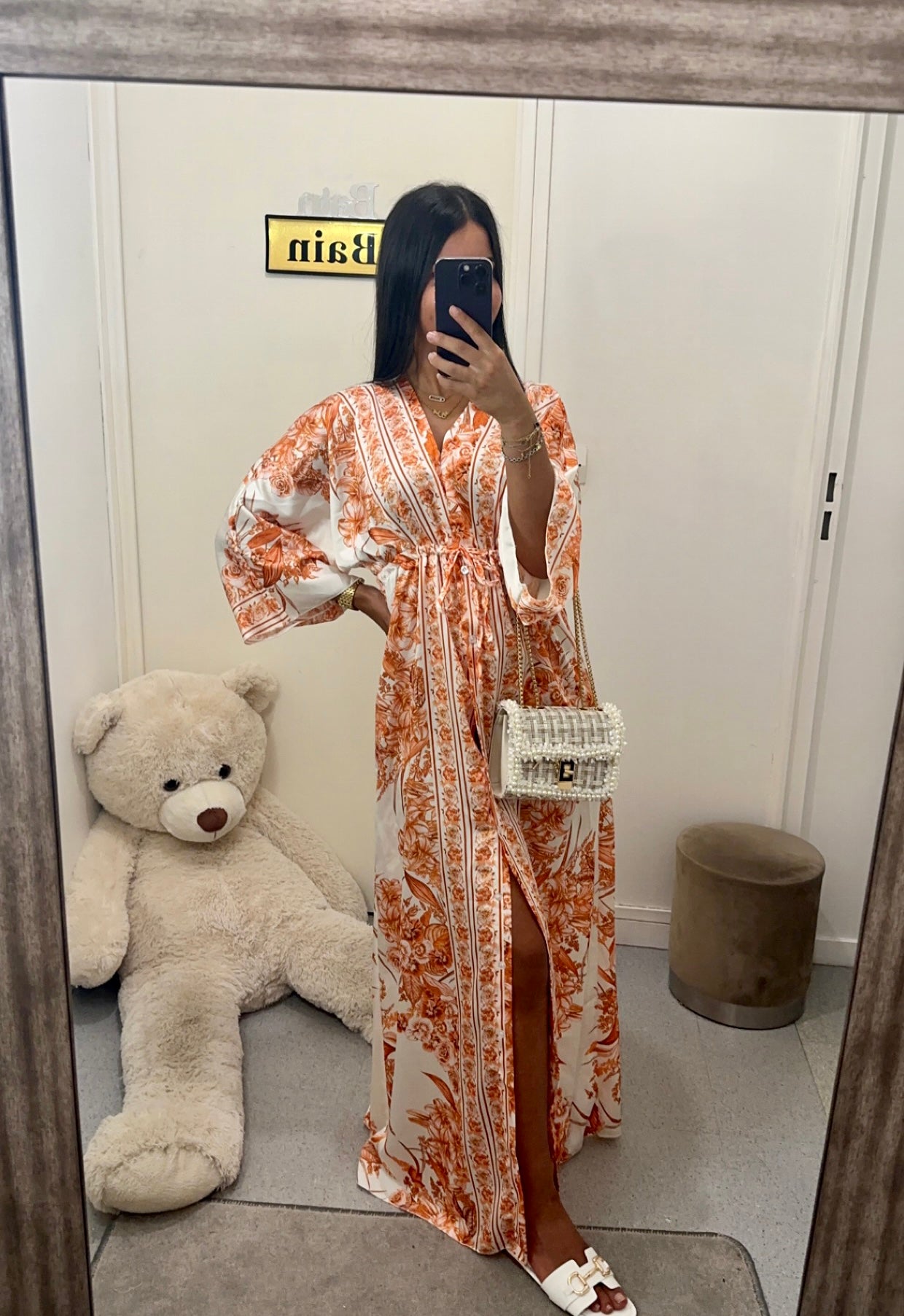 Robe kimono orange