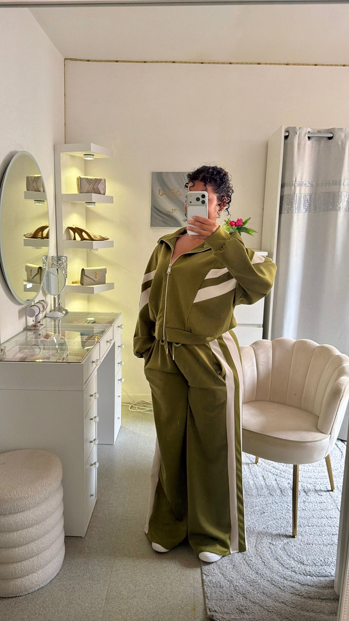 Ensemble Nahla vert olive