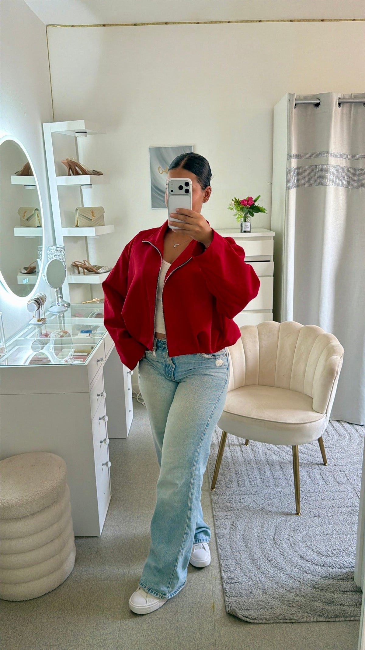 Bomber court zippé Fenda