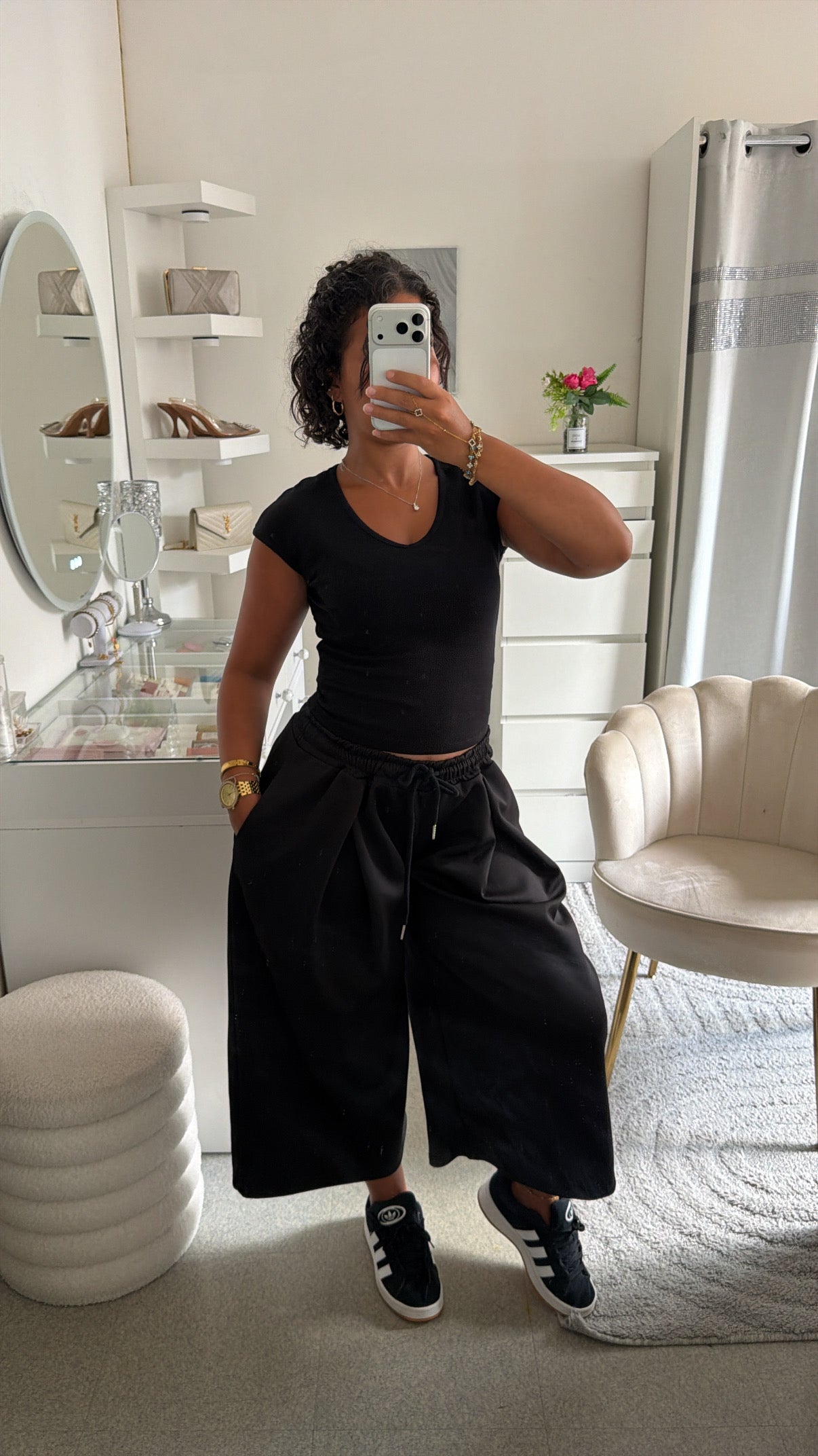 Jogging wide leg en noir