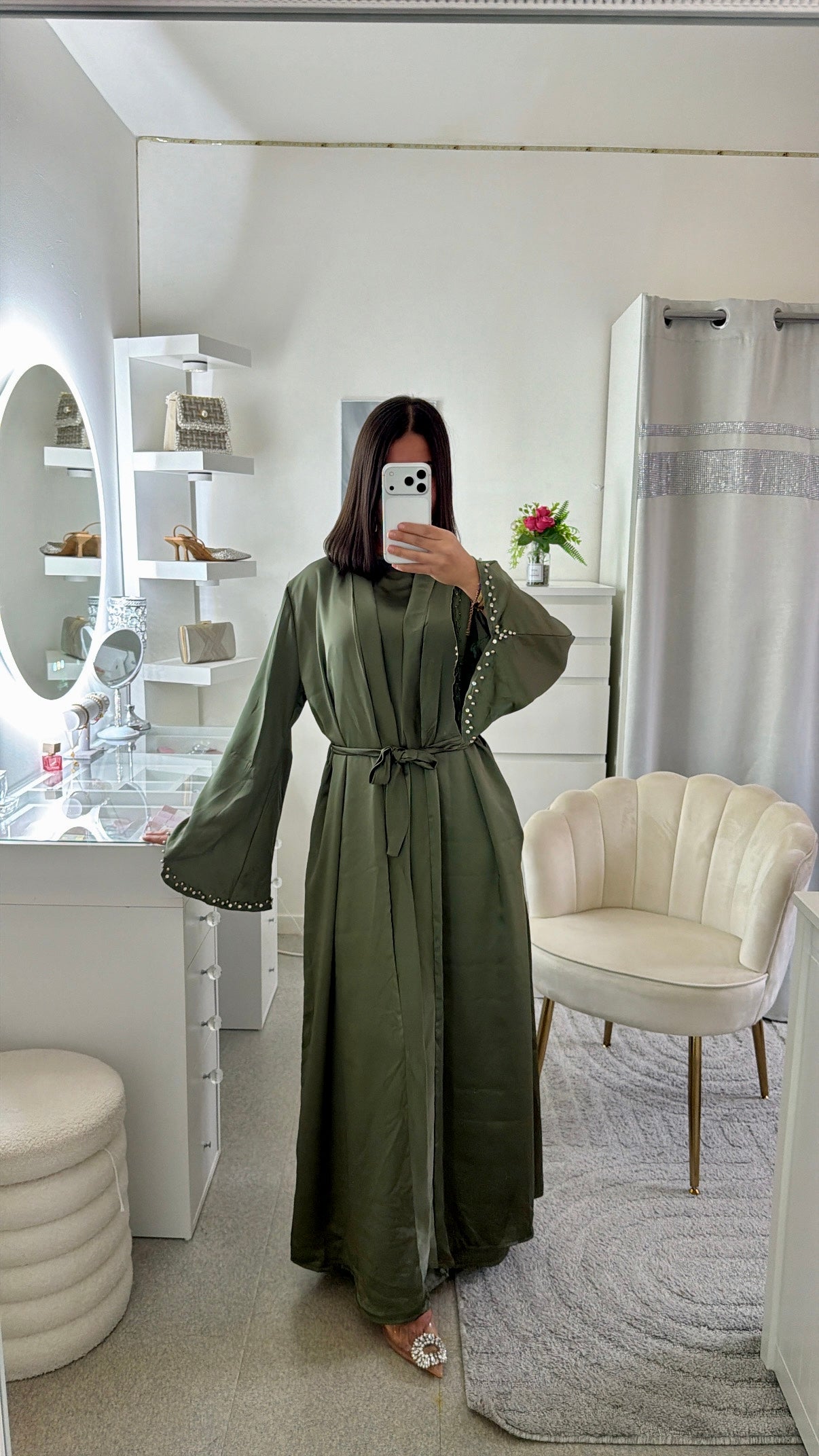 Abaya kimono Hajar vert