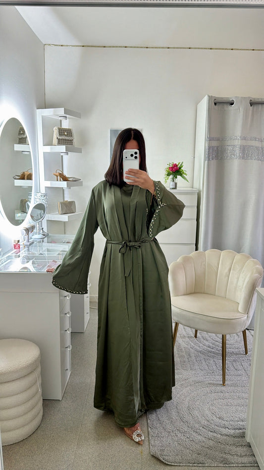 Abaya kimono Hajar vert