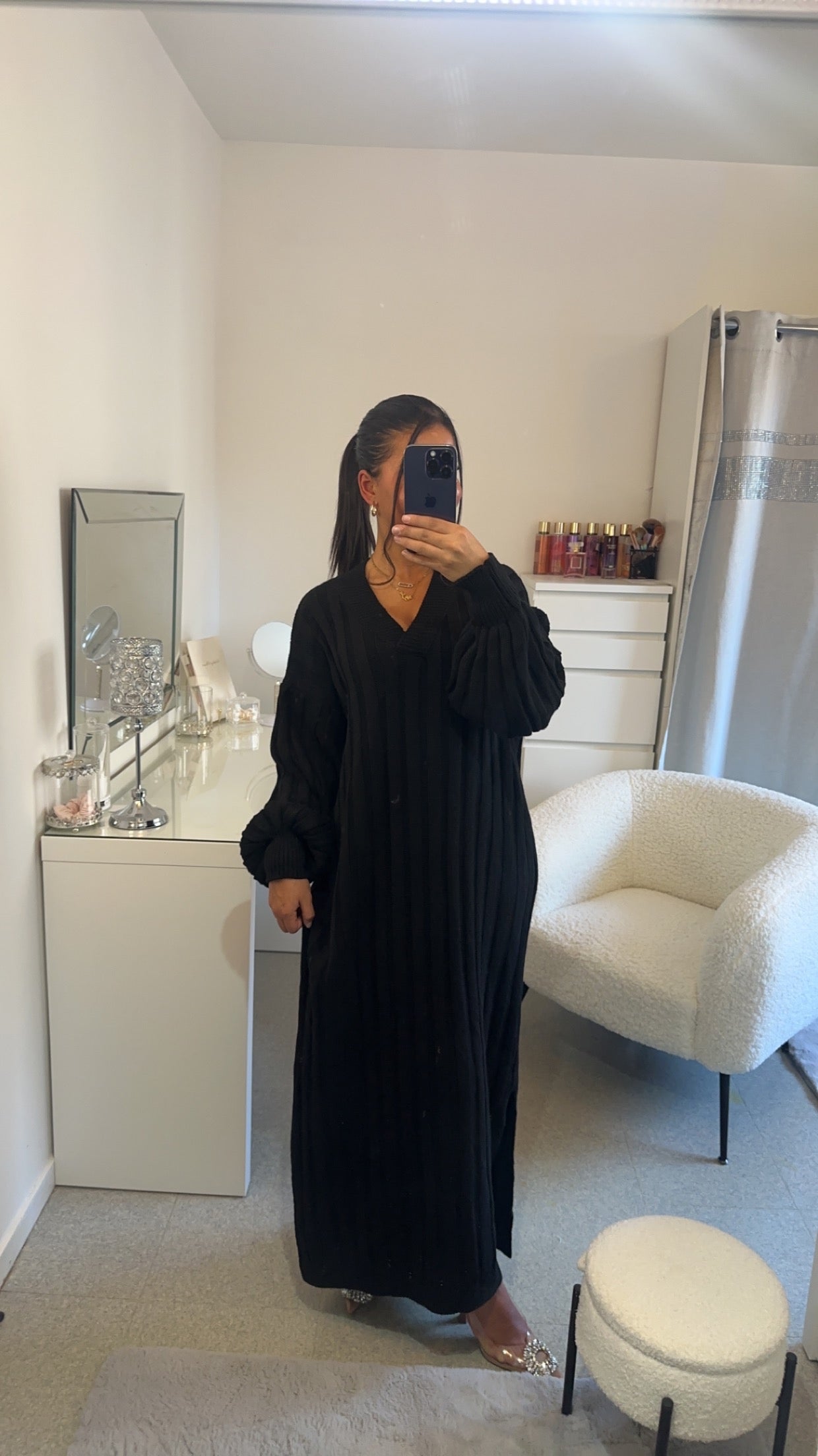 Robe longue épaisse noir