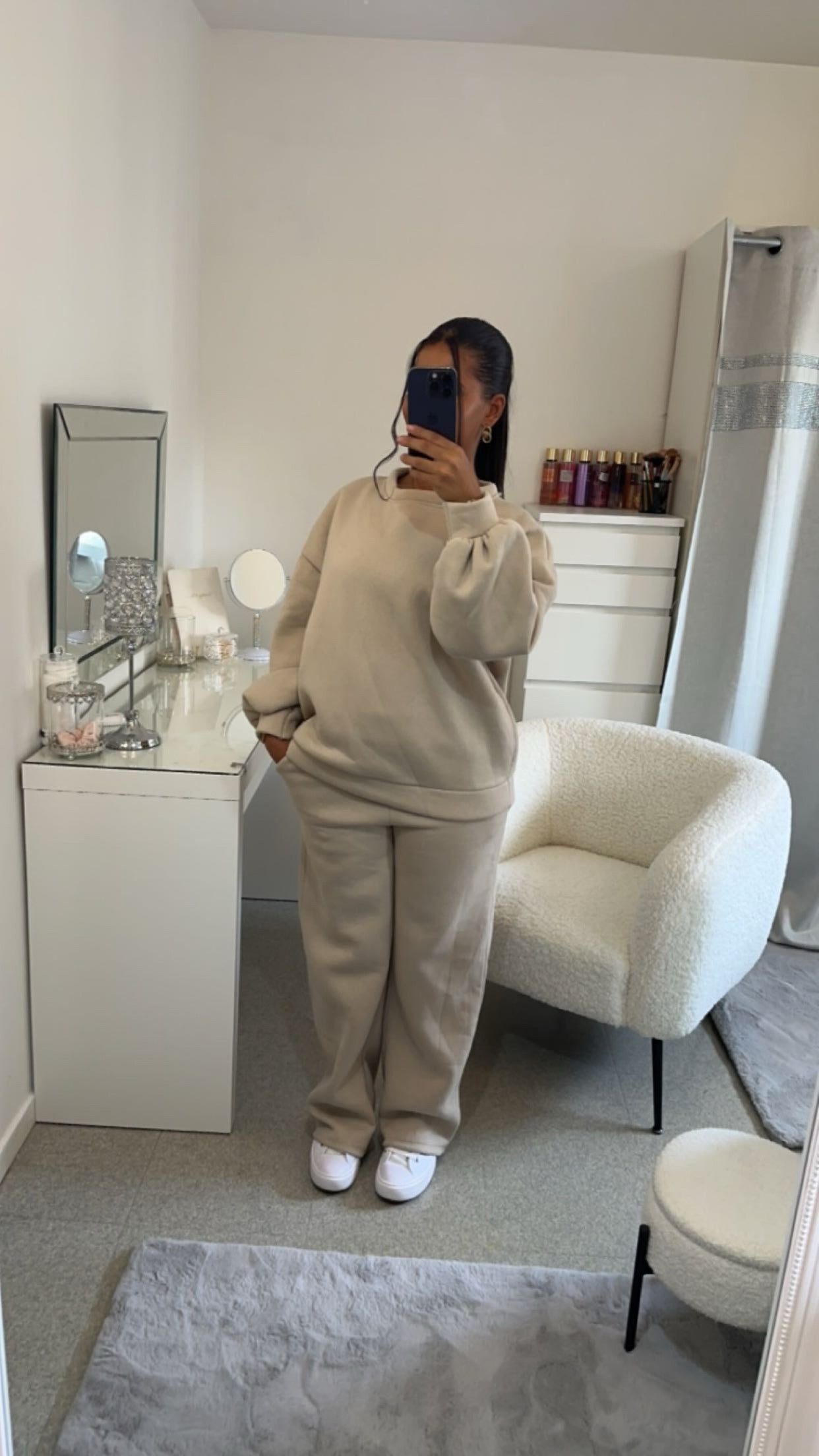 Ensemble jogging oversize beige