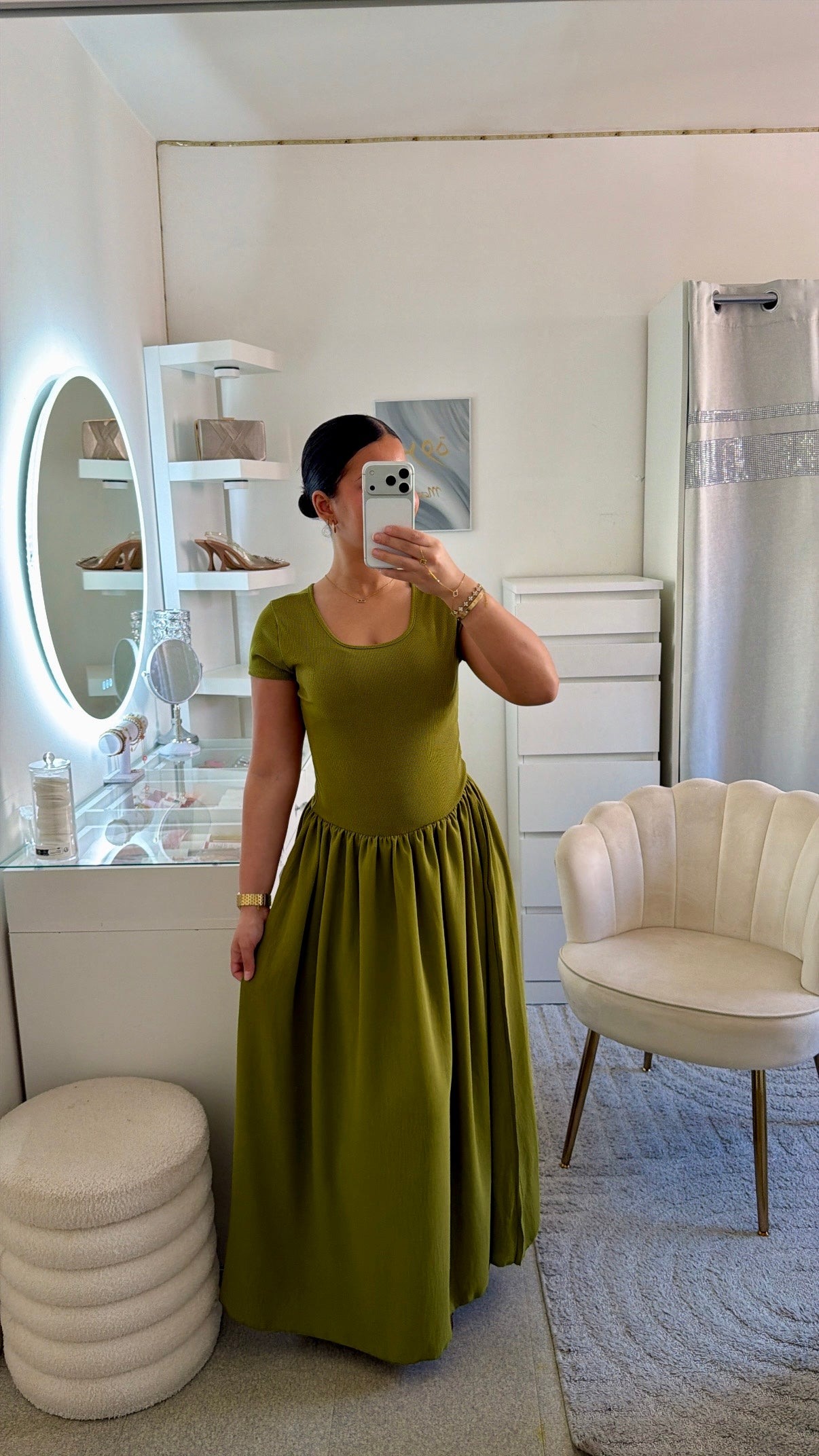 Robe Samantha vert olive