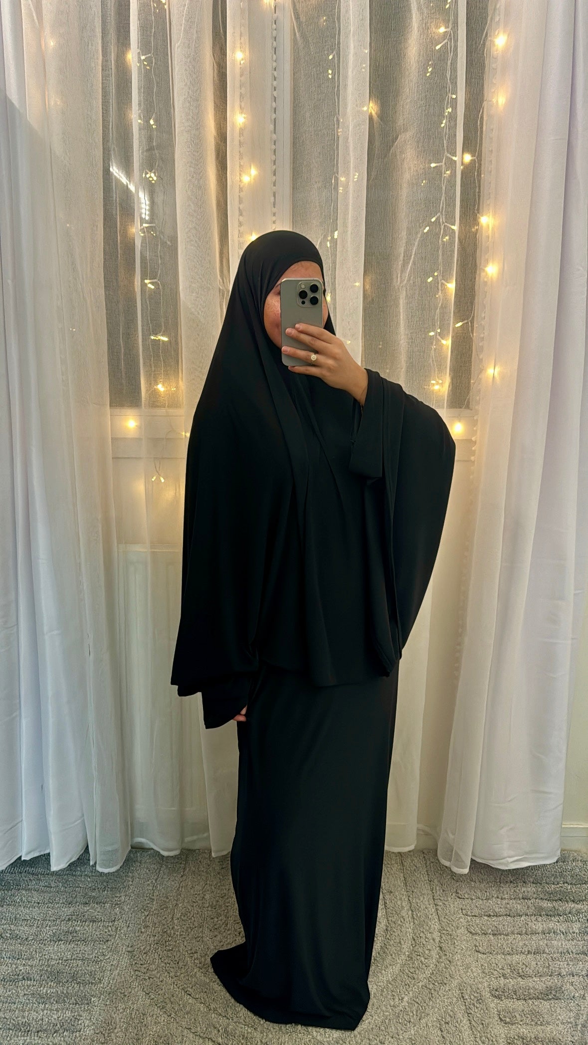 Set Robe & Khimar en Jersey Premium – Noir
