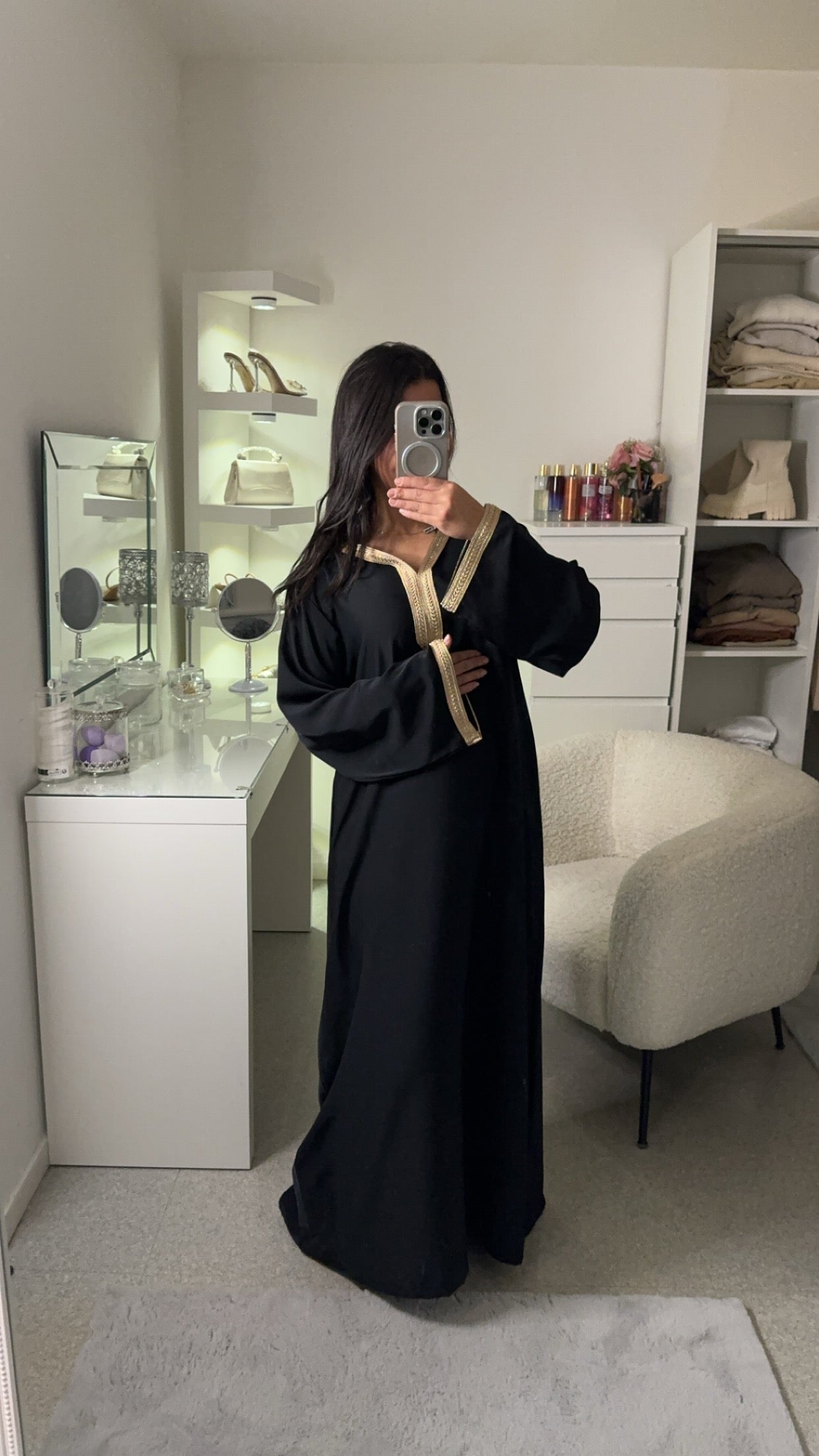 Abaya avec capuche noir