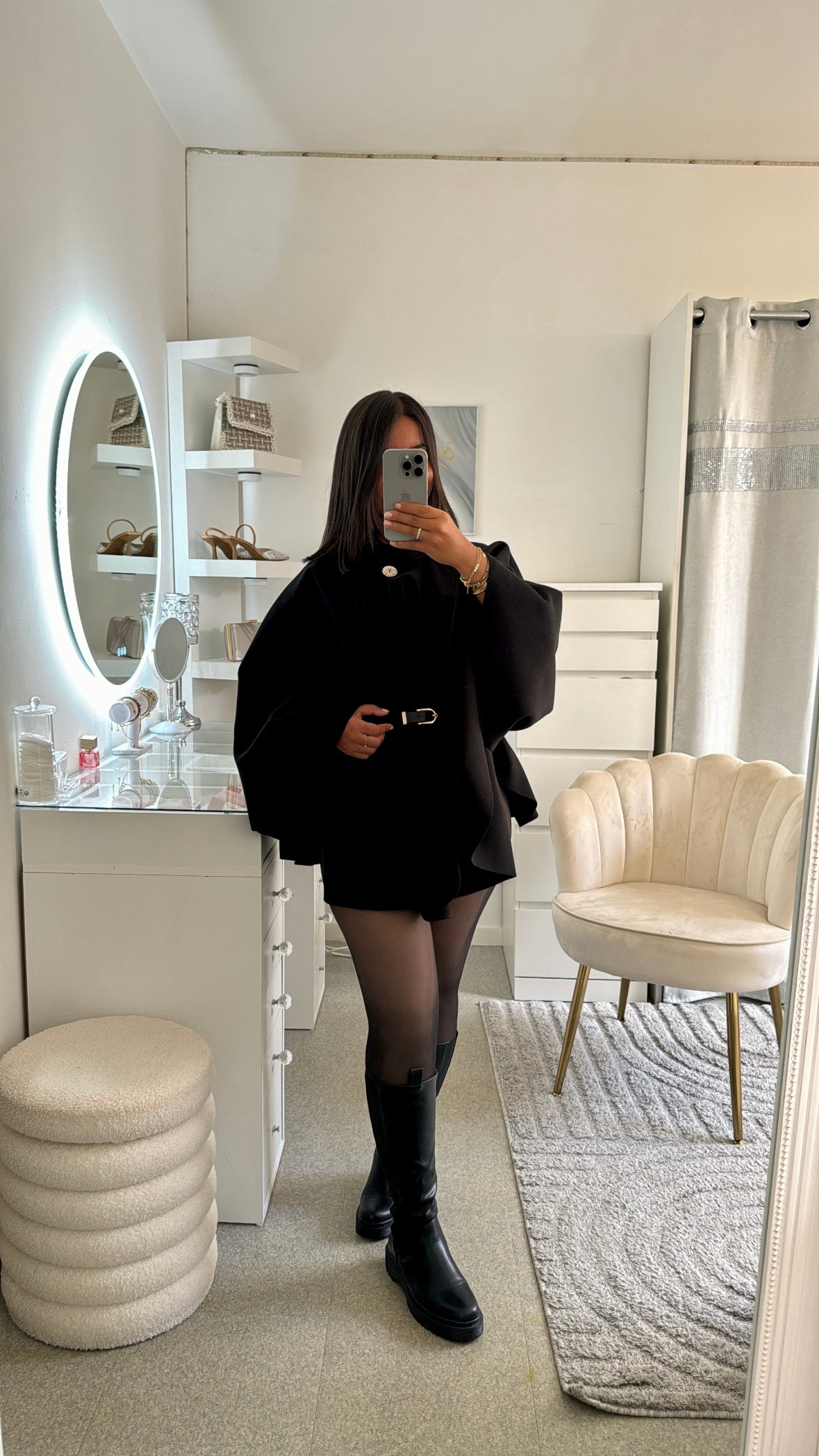 Veste Najet avec ceinture en noir