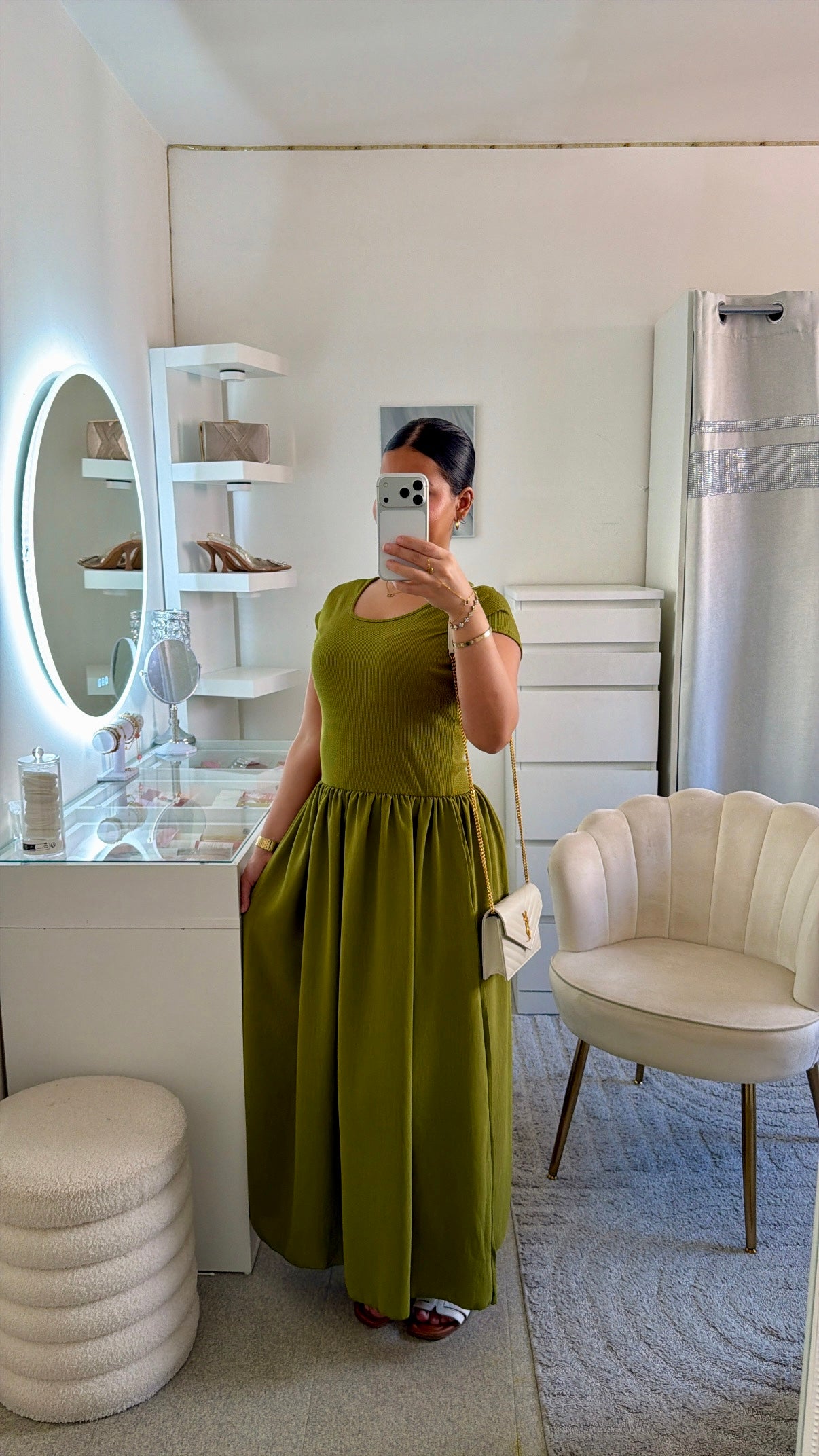 Robe Samantha vert olive