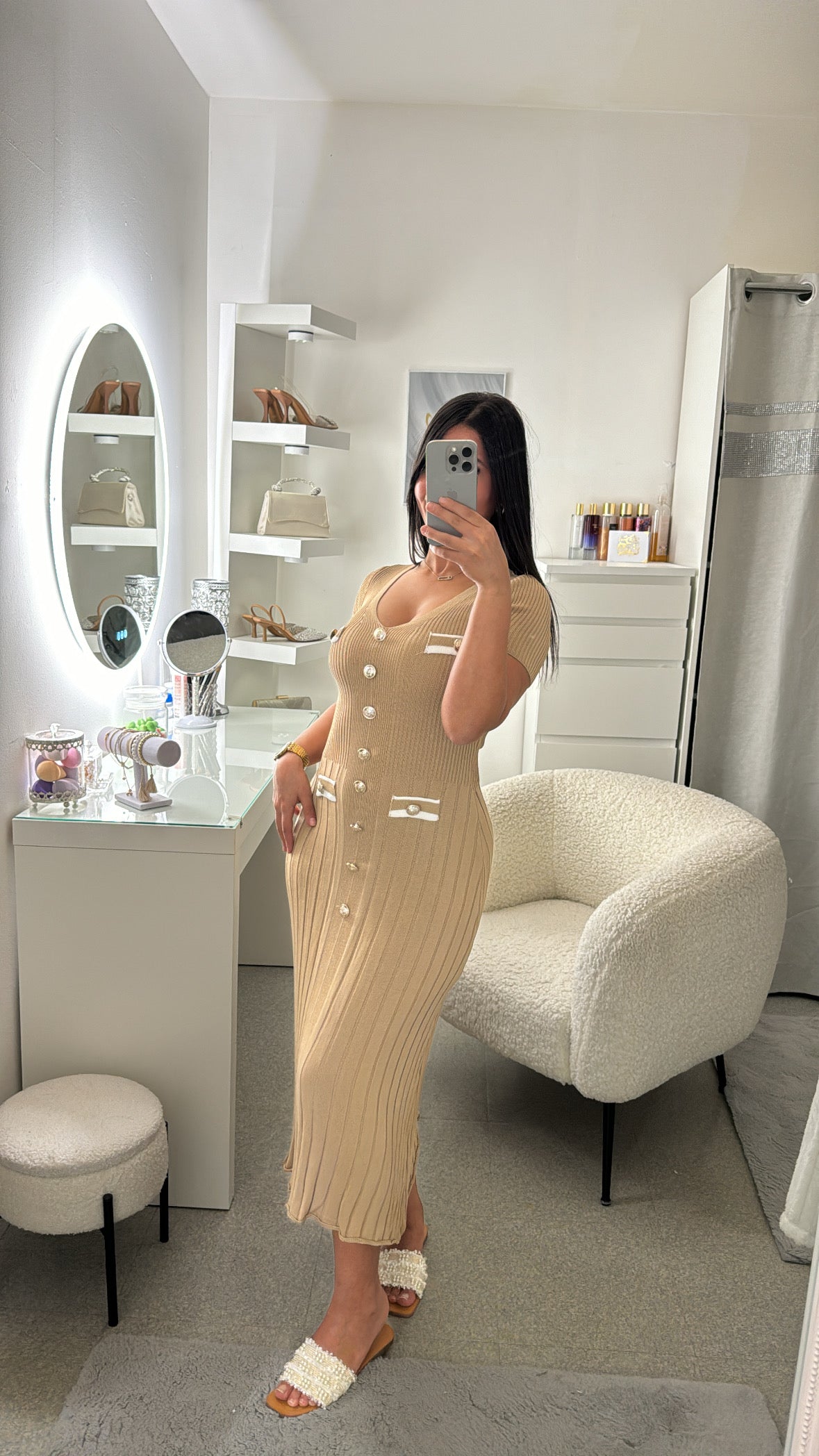 Robe façon Sandro beige