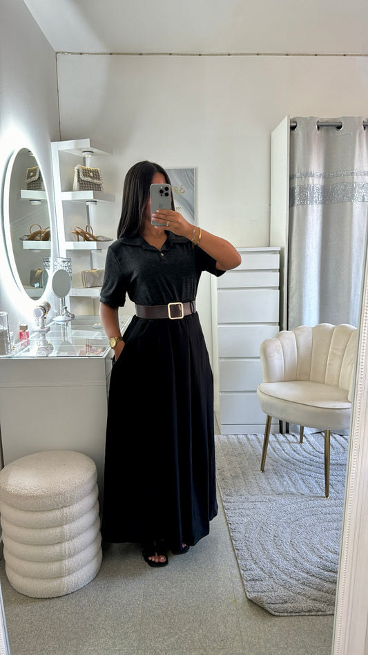Robe Farida noir/gris