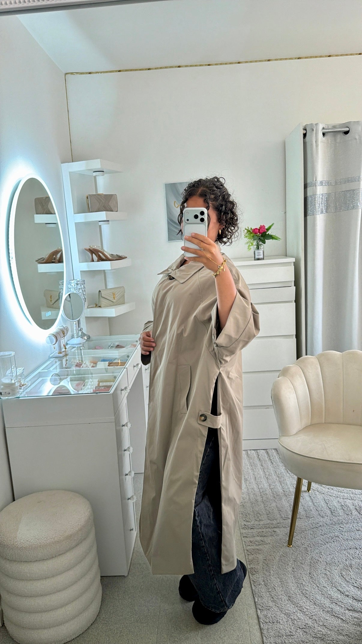 Trench Deema en taupe