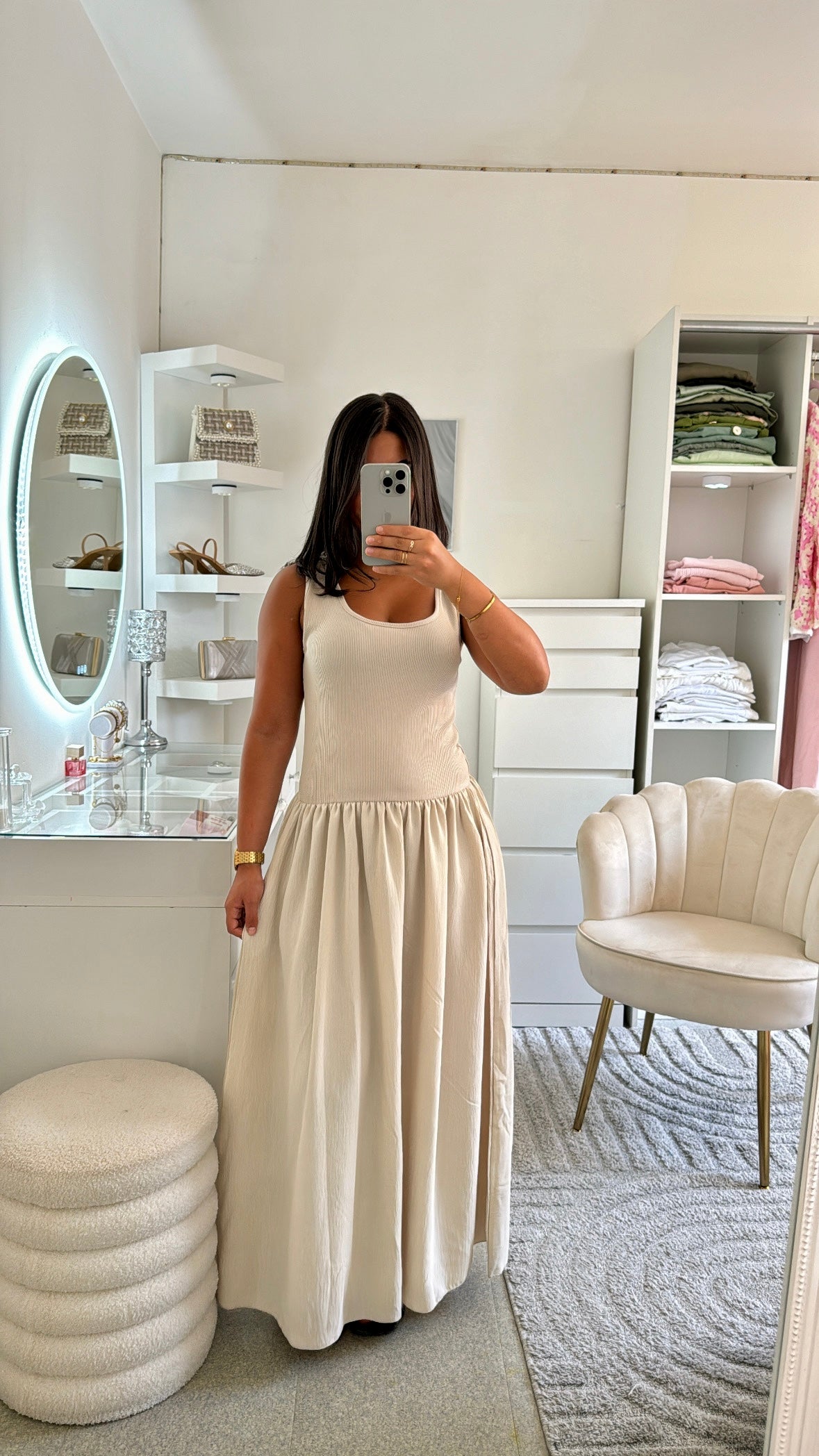 Robe melinda beige