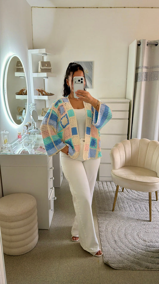 Cardigan Amira  bleu clair