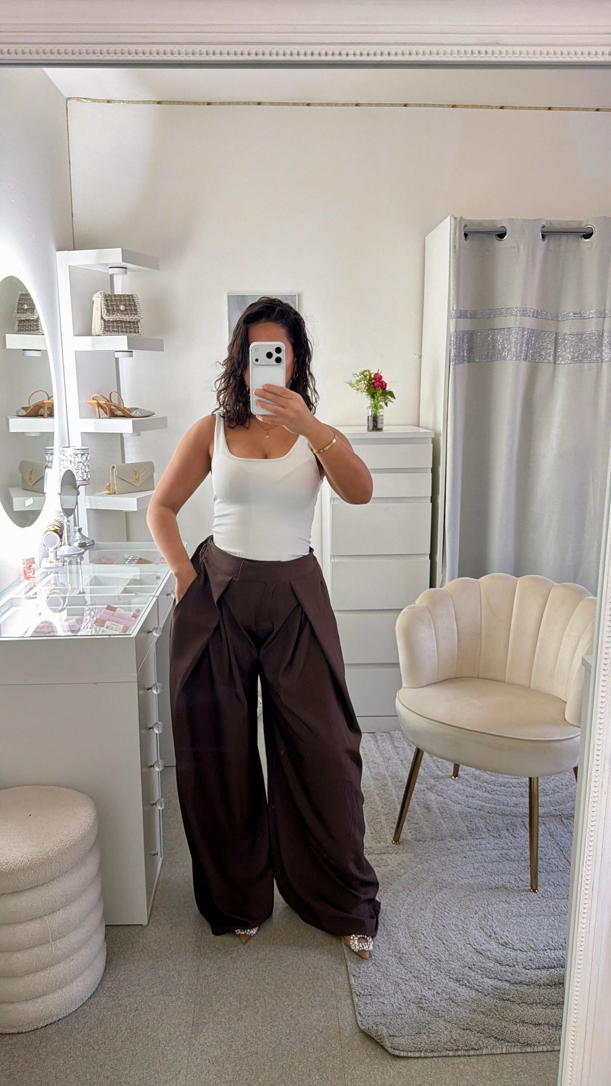 Pantalon sélène marron