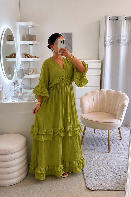 Robe Maissa en vert olive