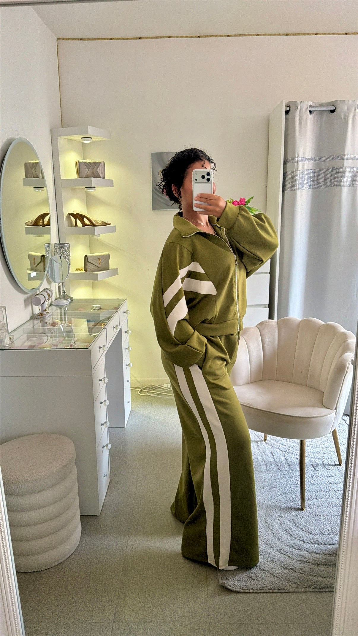 Ensemble Nahla vert olive