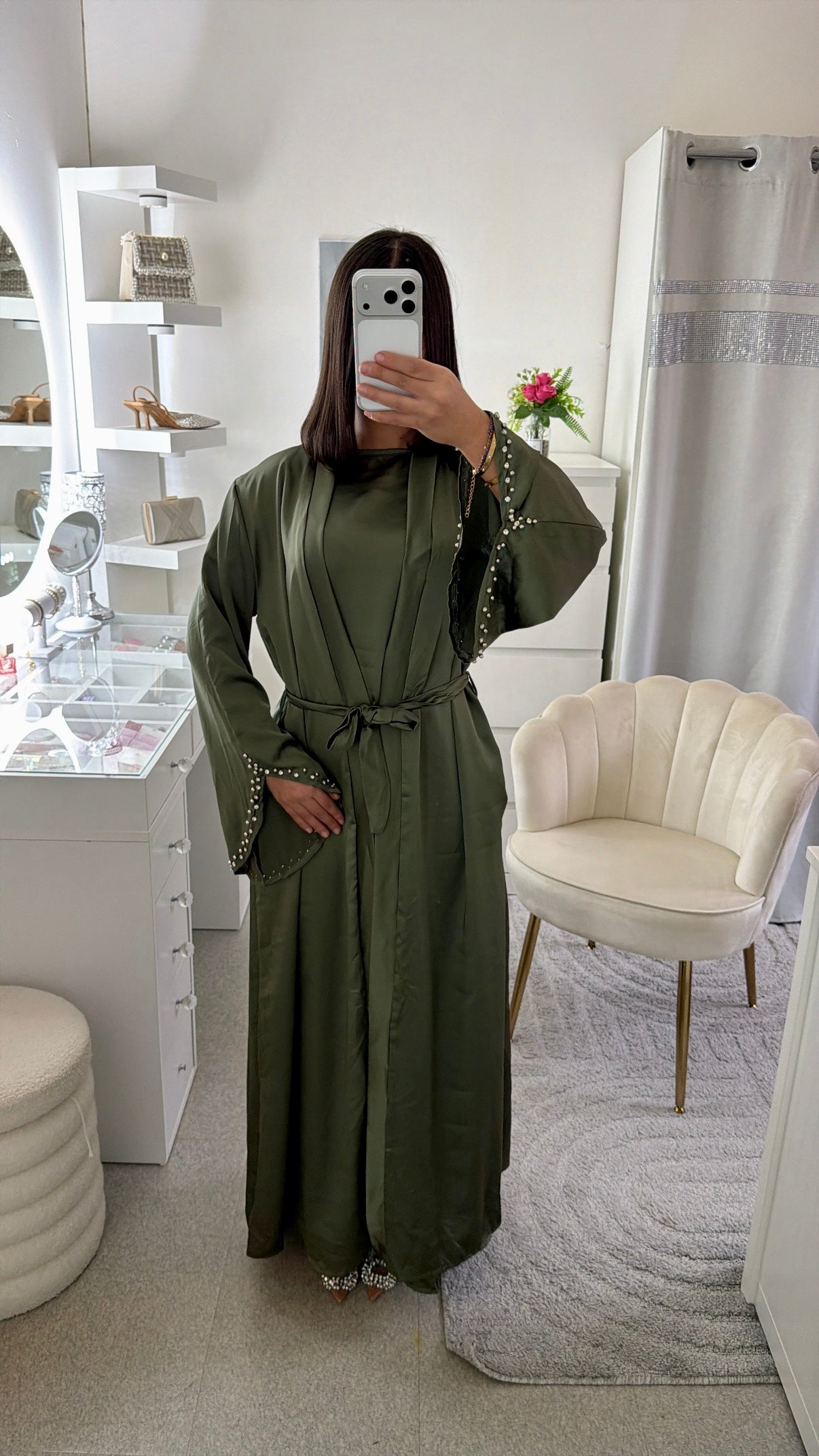 Abaya kimono Hajar vert
