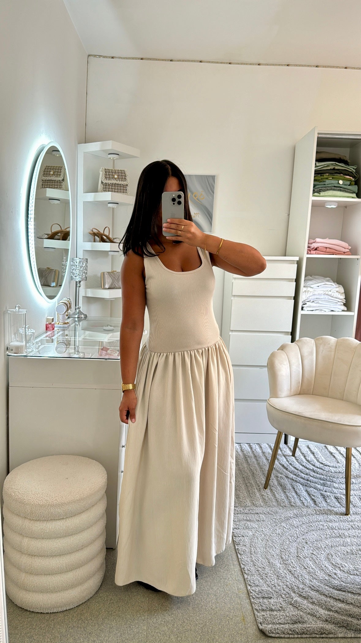 Robe melinda beige