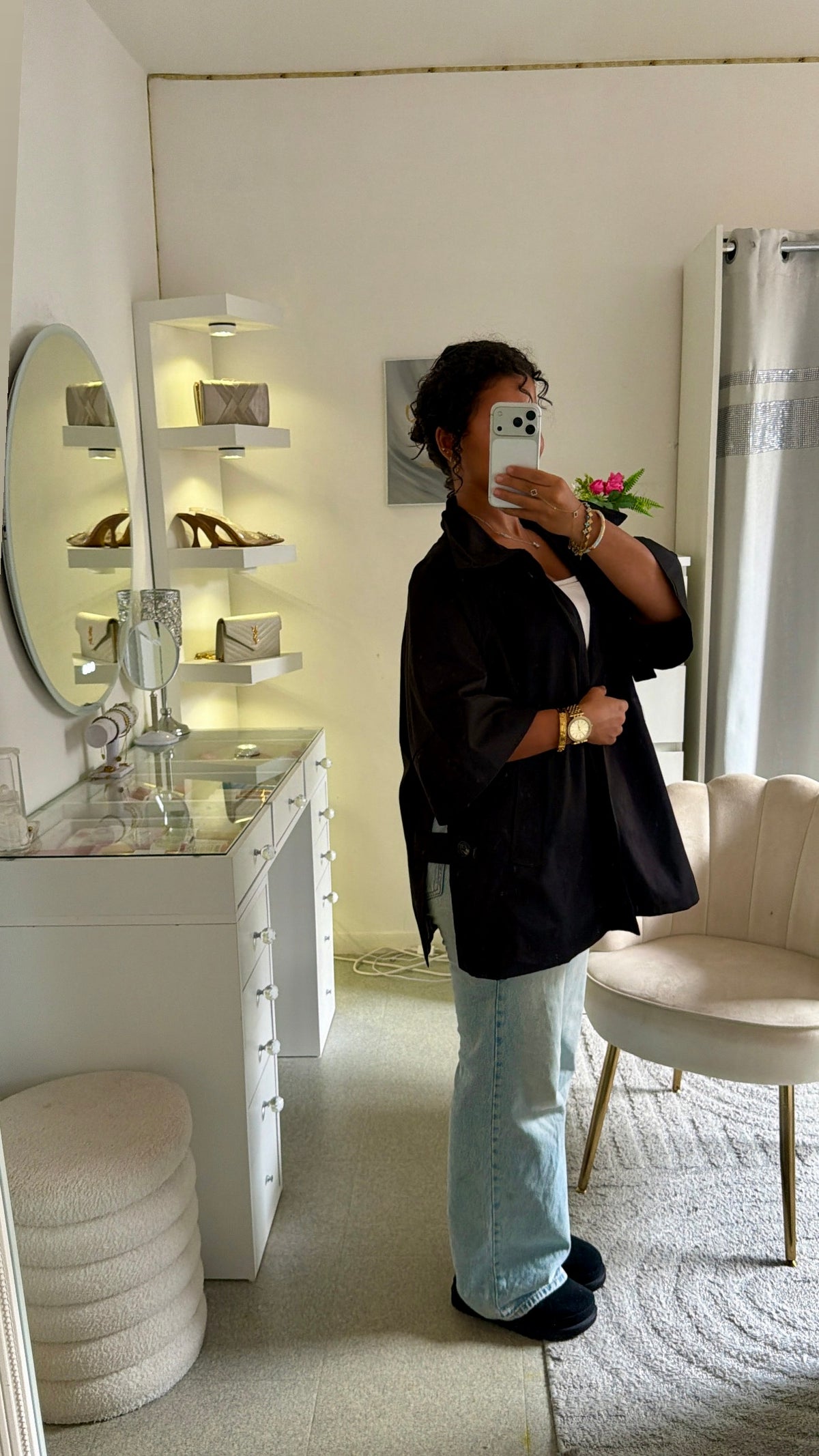 Trench Deema en court noir