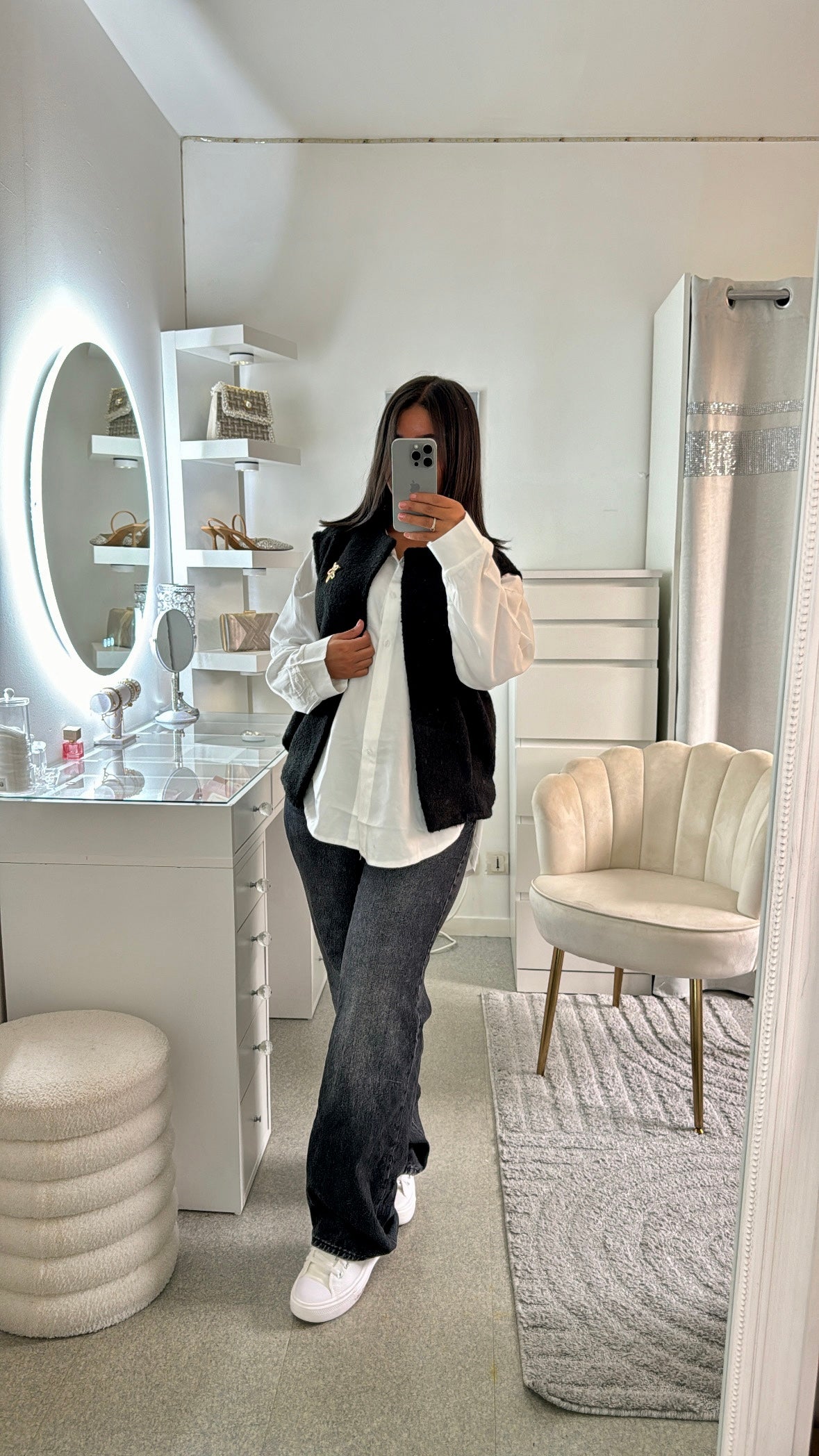Chemise + sa veste noir Siham