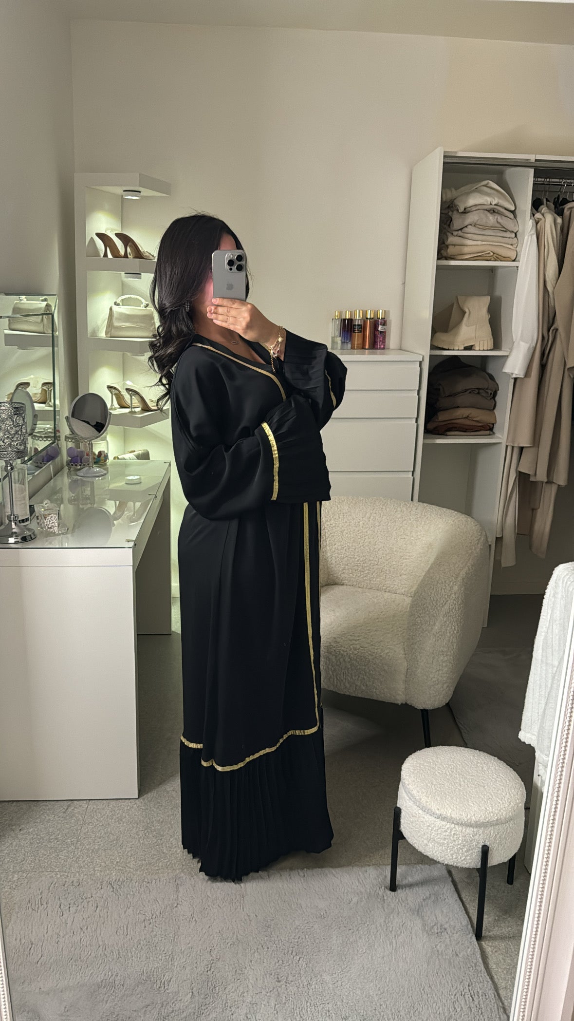 Abaya façon kimono noir