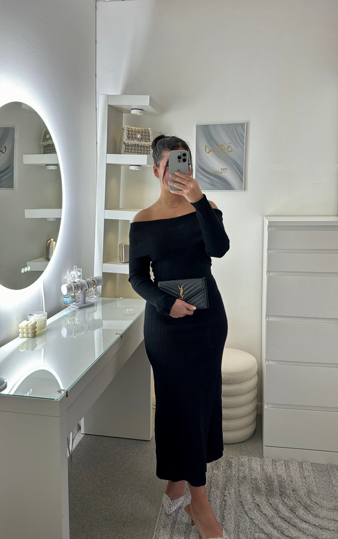 Robe col bateau noir