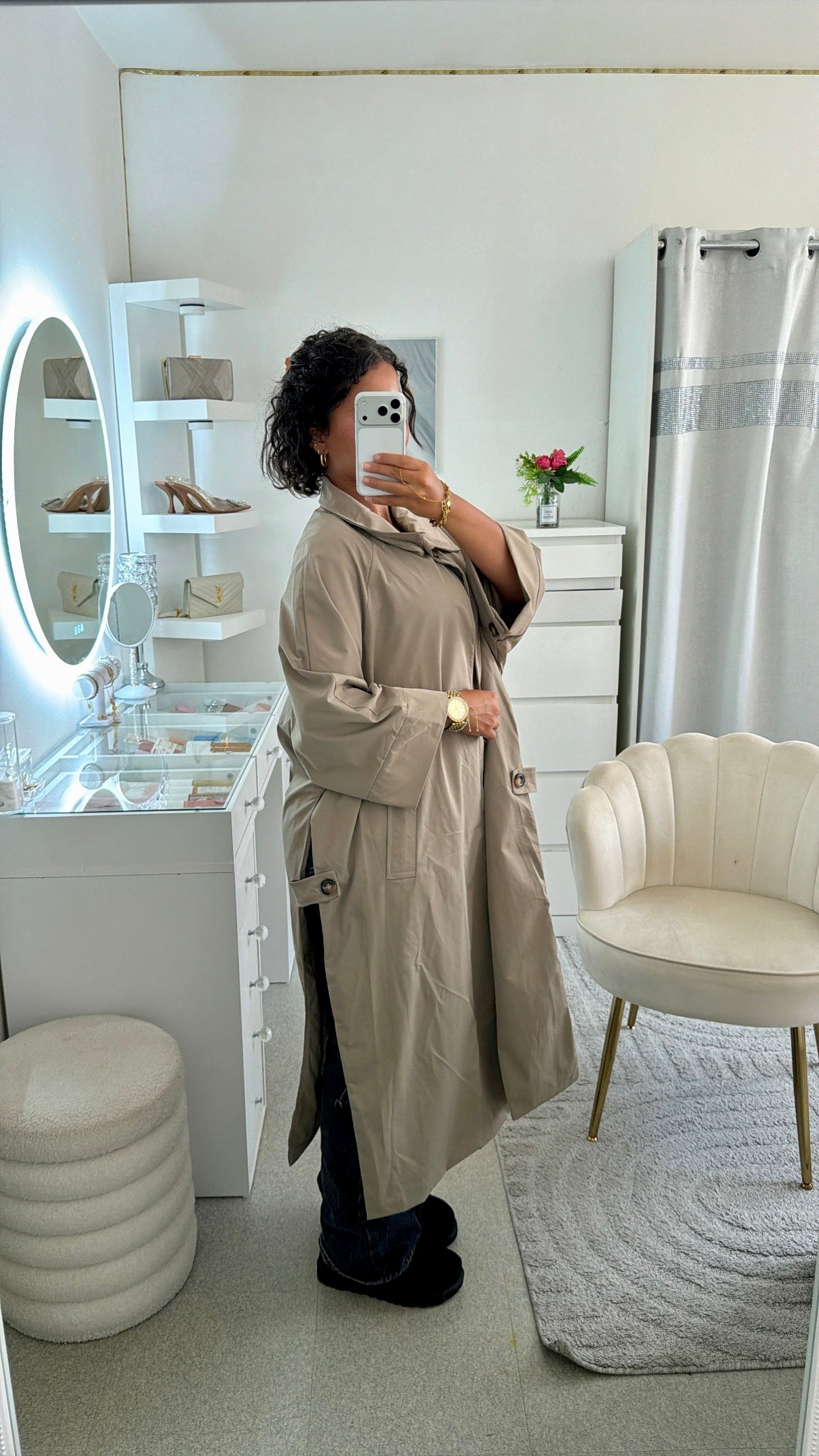 Trench Deema en taupe